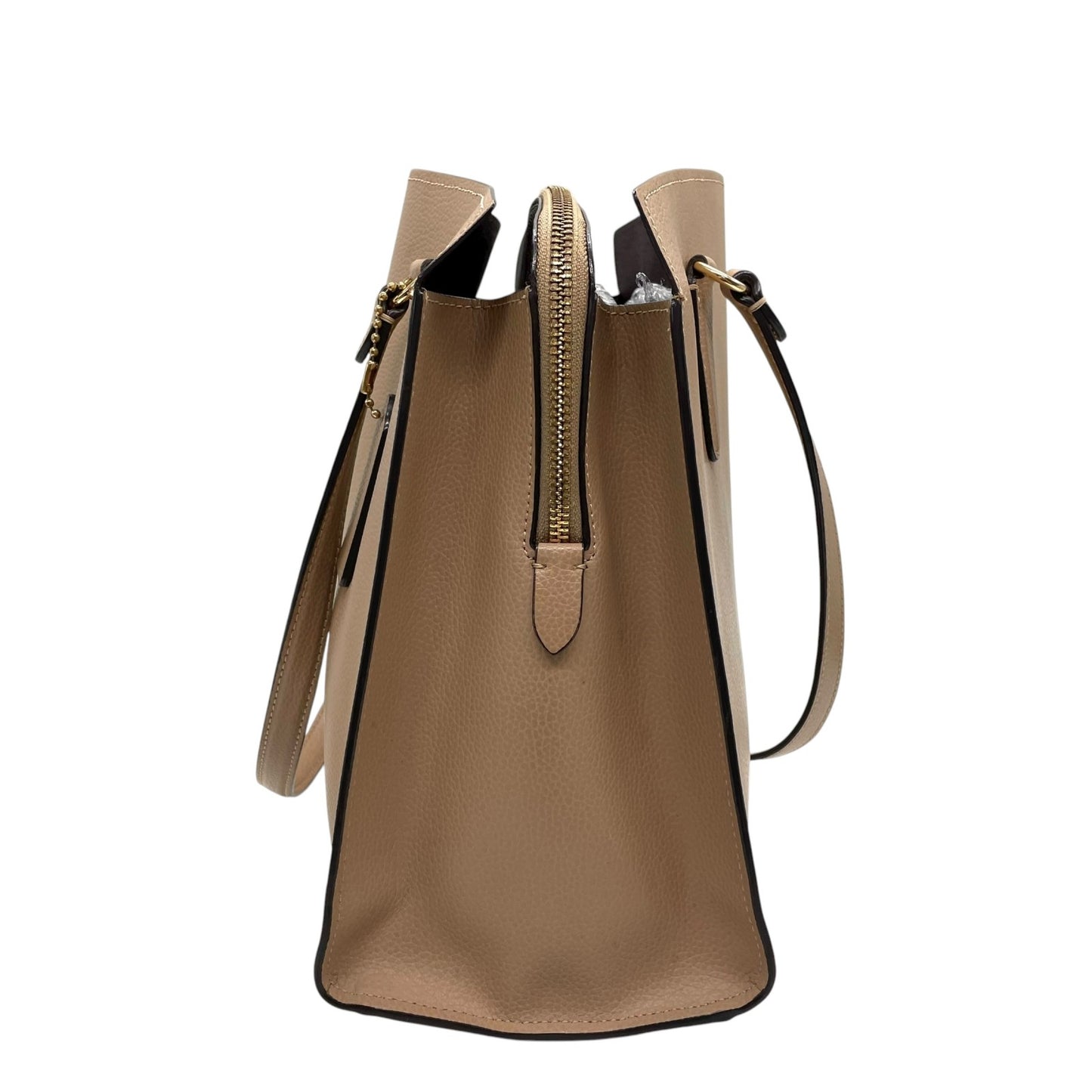 美品 コーチ COACH トートバッグ ハンドバッグ ペブルドレザー C4076 ベージュ A4収納可 金金具 ゴールド金具 ビジネスバッグ 2