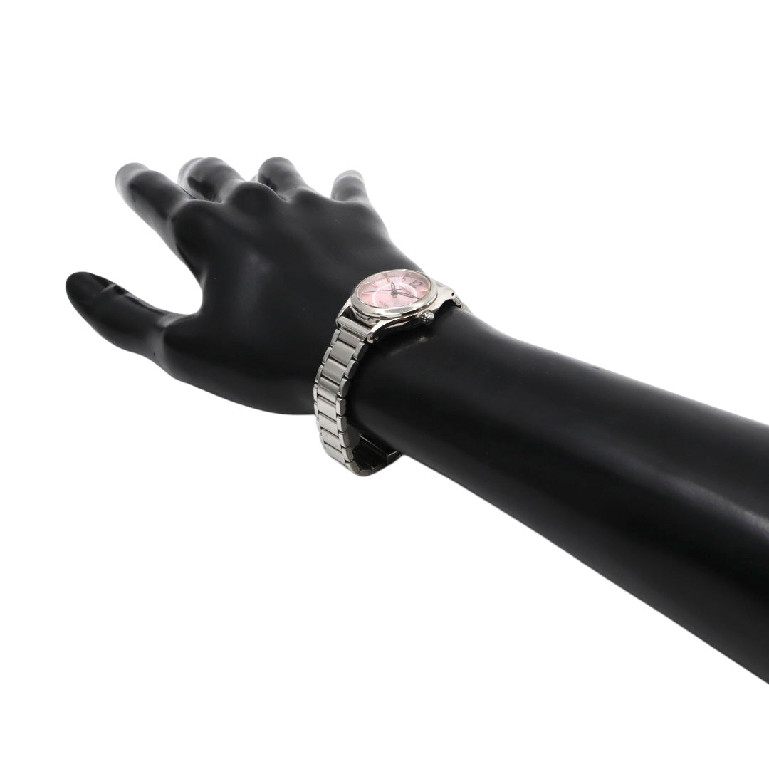 美品 CITIZEN EXCEED シチズン エクシード レディース 腕時計 ソーラー ピンク文字盤 ラウンド クオーツ アナログ ステンレススチール 希少 上品 デザイン ウォッチ G4