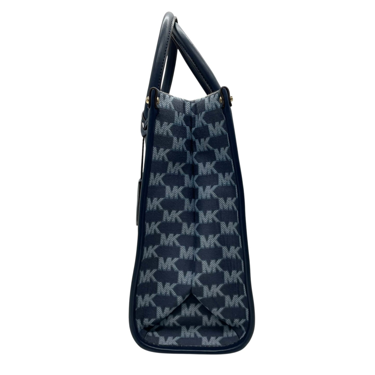 マイケルコース MICHAEL KORS トートバッグ MKロゴ 紺 ネイビー ジャカード 金金具 ゴールド金具 A4収納可 ハンドバッグ A2