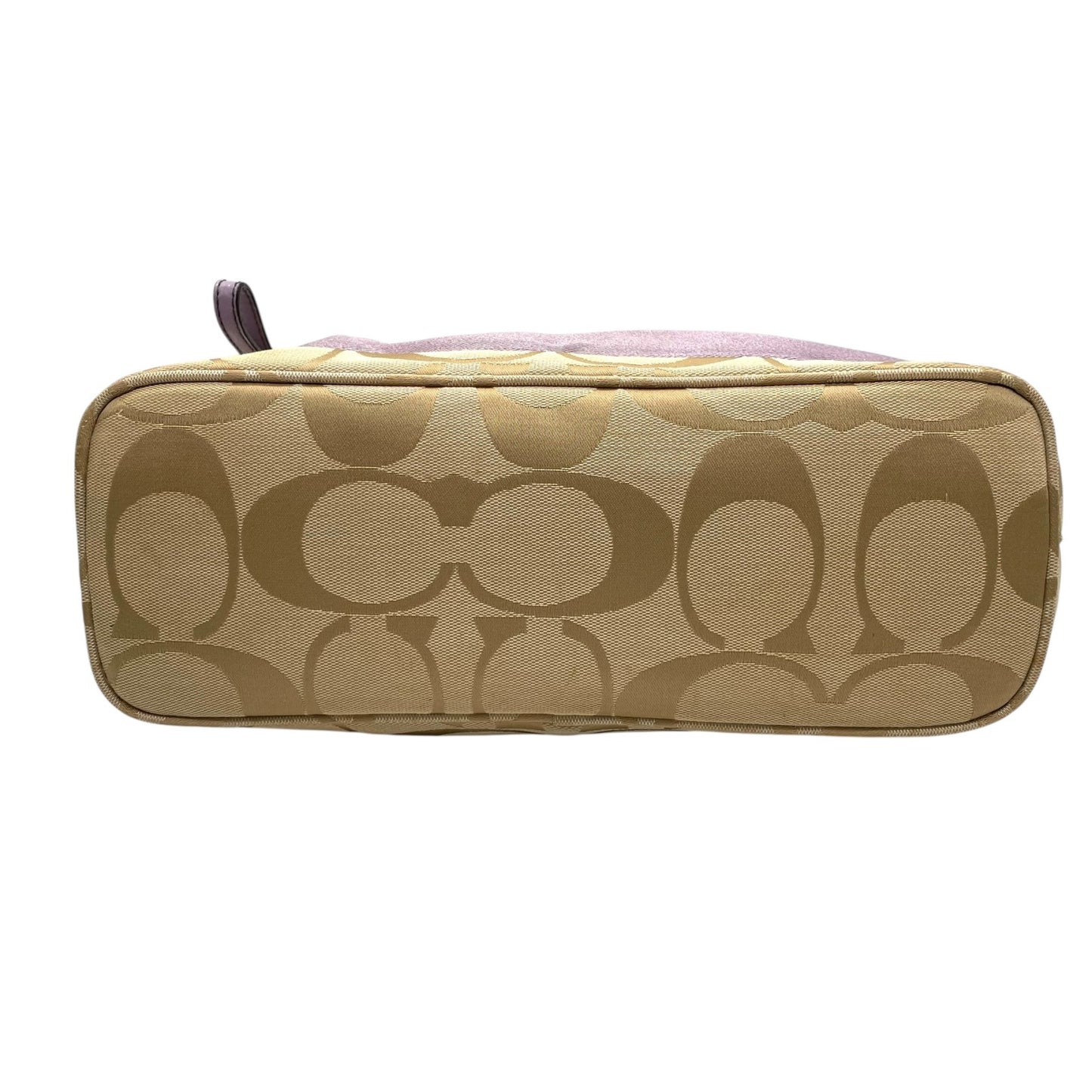 コーチ COACH シグネチャー ワンショルダー ショルダーバッグ F17434 ベージュ ライトパープル キャンバス レザー S18