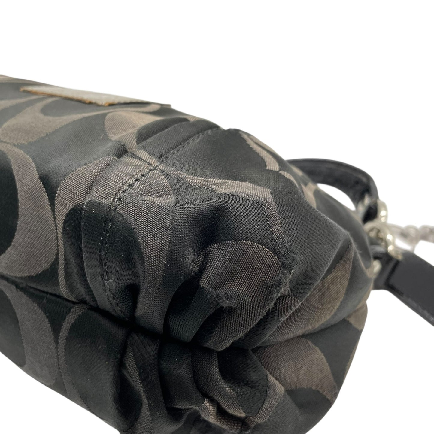 コーチ COACH 2WAY ハンドバッグ ショルダーバッグ ポピー シグネチャー 黒 ブラック キャンバス シルバー金具 手提げ 肩掛け可 斜め掛け可 ロゴ レディース U5