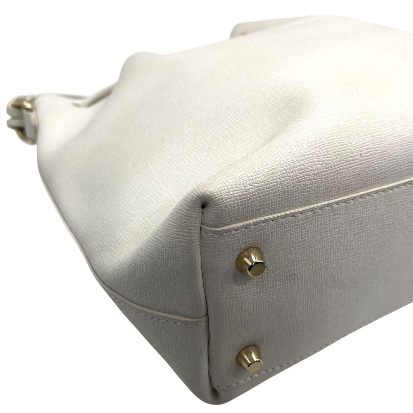 フルラ FURLA 2WAY ハンドバッグ ショルダーバッグ ホワイト 白 レザー 巾着型 ゴールド金具 手提げ 斜め掛け可 レディース T1