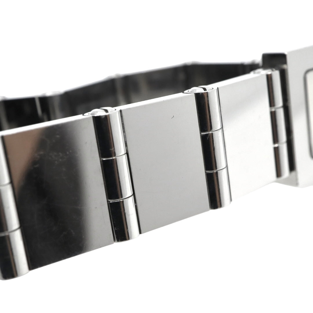 美品 電池交換済 クリーニング済 グッチ GUCCI 600L 腕時計 レディースウォッチ スクエア シルバー文字盤 ステンレススチール クォーツ アナログ バングル ブレスレット エレガント クラシック ドレスウォッチ 稼働品 G3