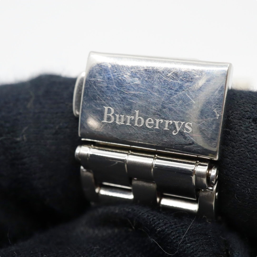 美品 電池交換済 クリーニング済 バーバリー Burberrys 腕時計 5530-F52339 メンズウォッチ クォーツ ネイビー文字盤 シルバー ステンレススチール ホースロゴ クラシック ヴィンテージ エレガント ドレスウォッチ ビジネス 稼働品 G3