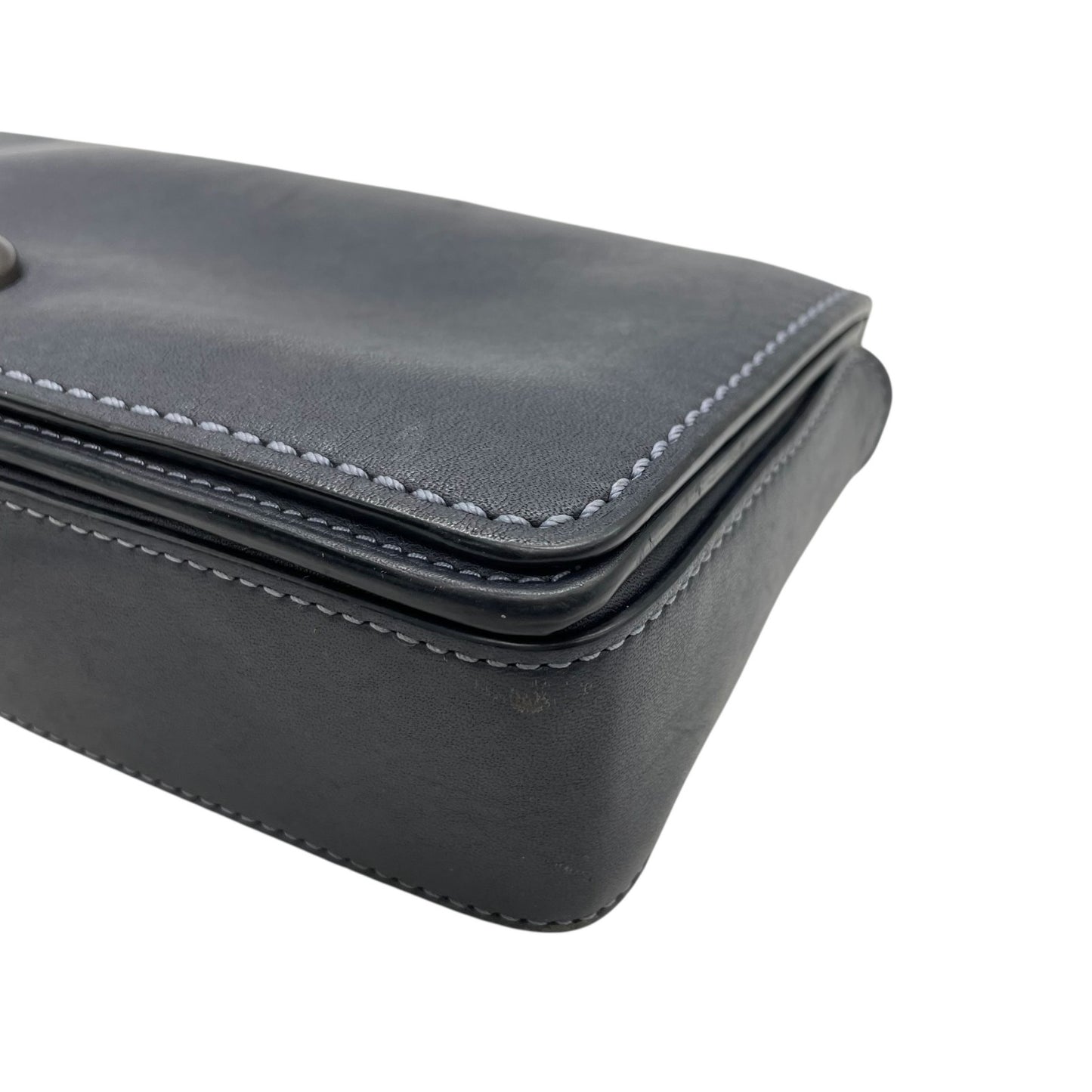 COACH コーチ ショルダーバッグ 紺 ネイビー レザー ブラック金具 ターンロック ディンキー ミニバッグ お財布バッグ 斜め掛け可 レディース C5