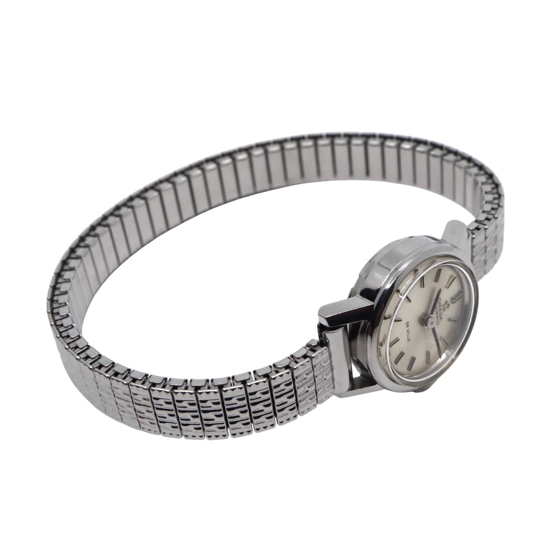 【美品/稼働品】OMEGA オメガ DE VILLE デビル レディース腕時計 自動巻き AUTOMATIC シルバー文字盤 アナログ ラウンドケース ステンレスブレス アンティーク ビンテージ クラシック ドレスウォッチ SWISS MADE G2