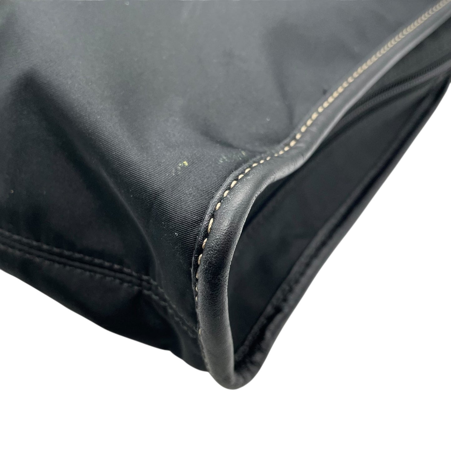 COACH コーチ ビジネスバッグ ブリーフケース 黒 ブラック キャンバス レザー シルバー金具 ステッチ ロゴチャーム付き ファスナー開閉 メンズ X2