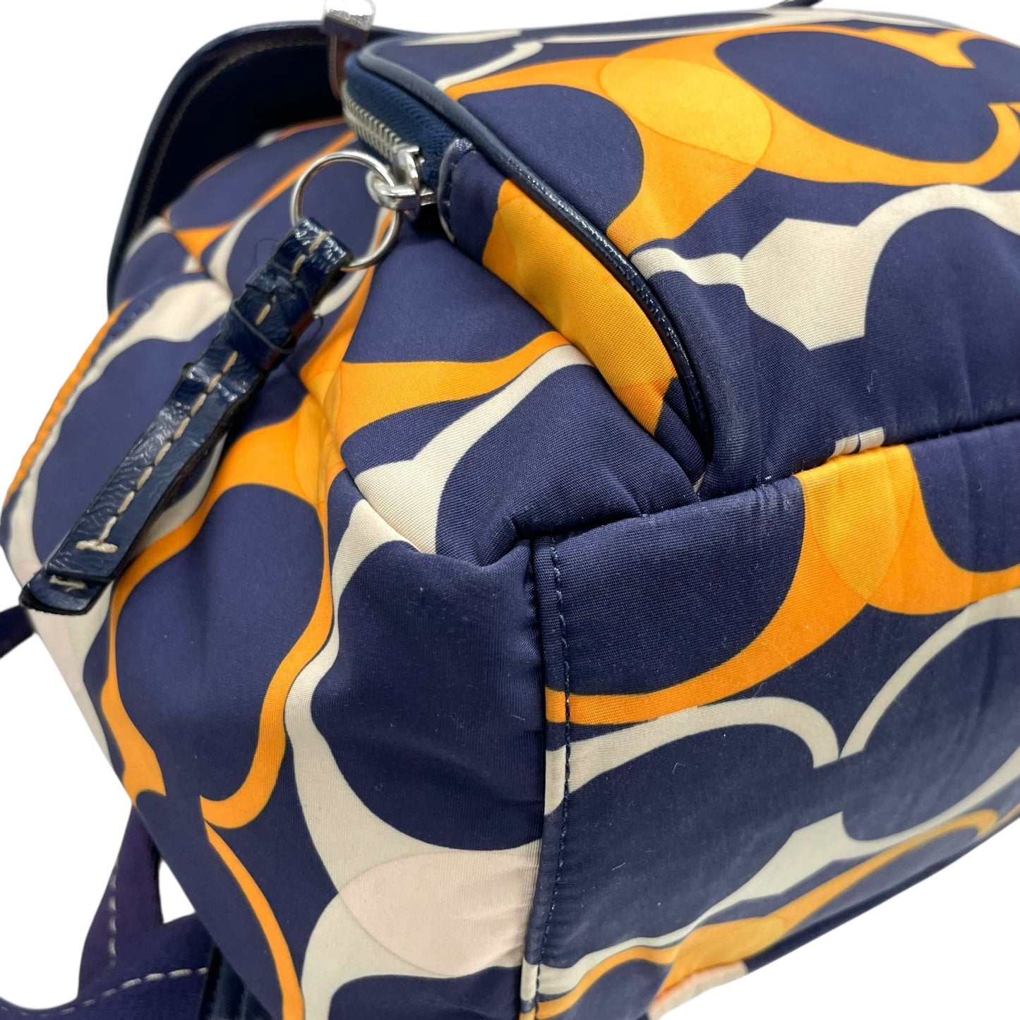 コーチ COACH リュックサック バックパック リュック デイパック F23909 シグネチャー レザー ナイロン 紺 ネイビー オレンジ カジュアル U8