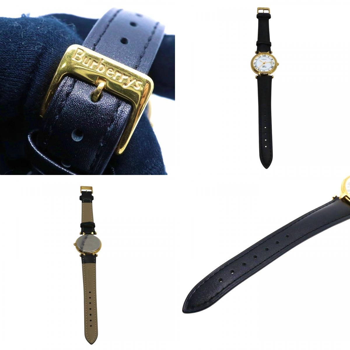 BURBERRY バーバリー 腕時計 ゴールド クオーツ ホワイト文字盤【中古】 ユニセックス