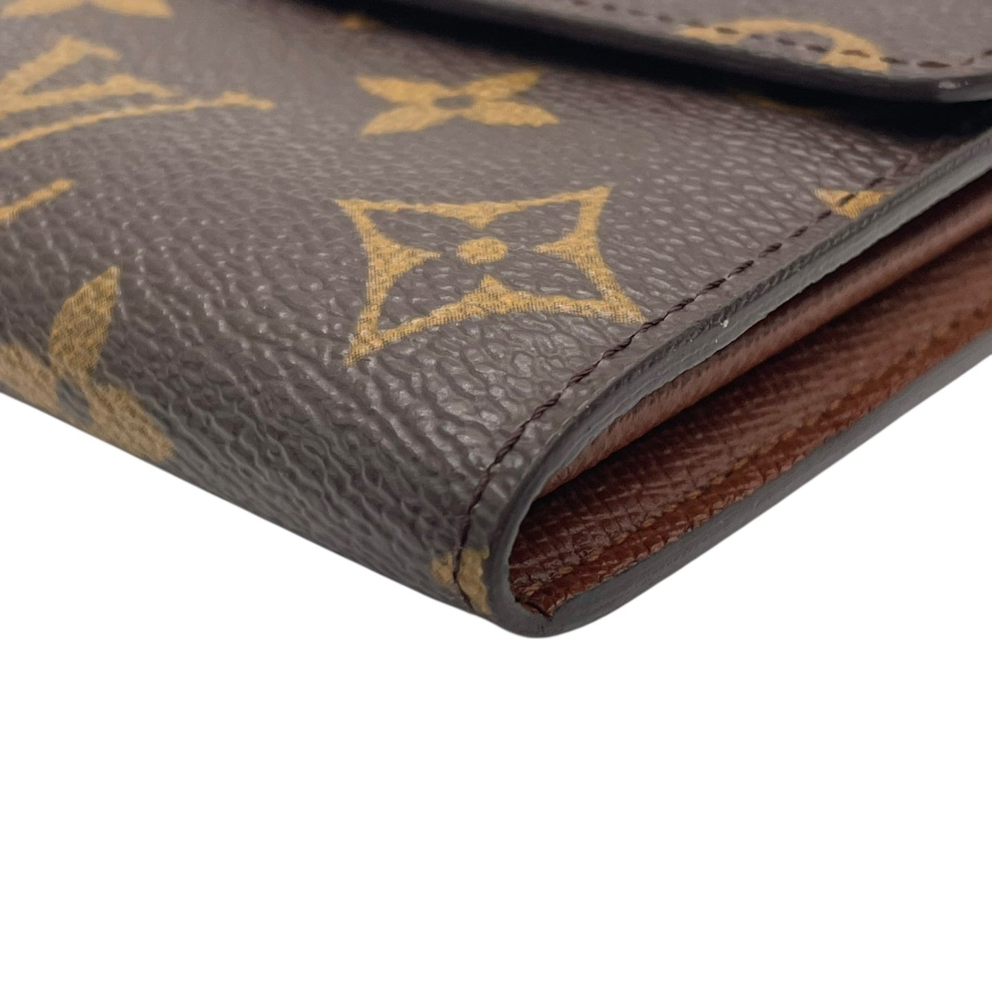 ルイ・ヴィトン LOUIS VUITTON LV モノグラム ポルトフォイユ サラ 長財布 M61734 シリアル刻印 フラップ 茶色 ブラウン 金金具 ゴールド ロゴ金具 W1