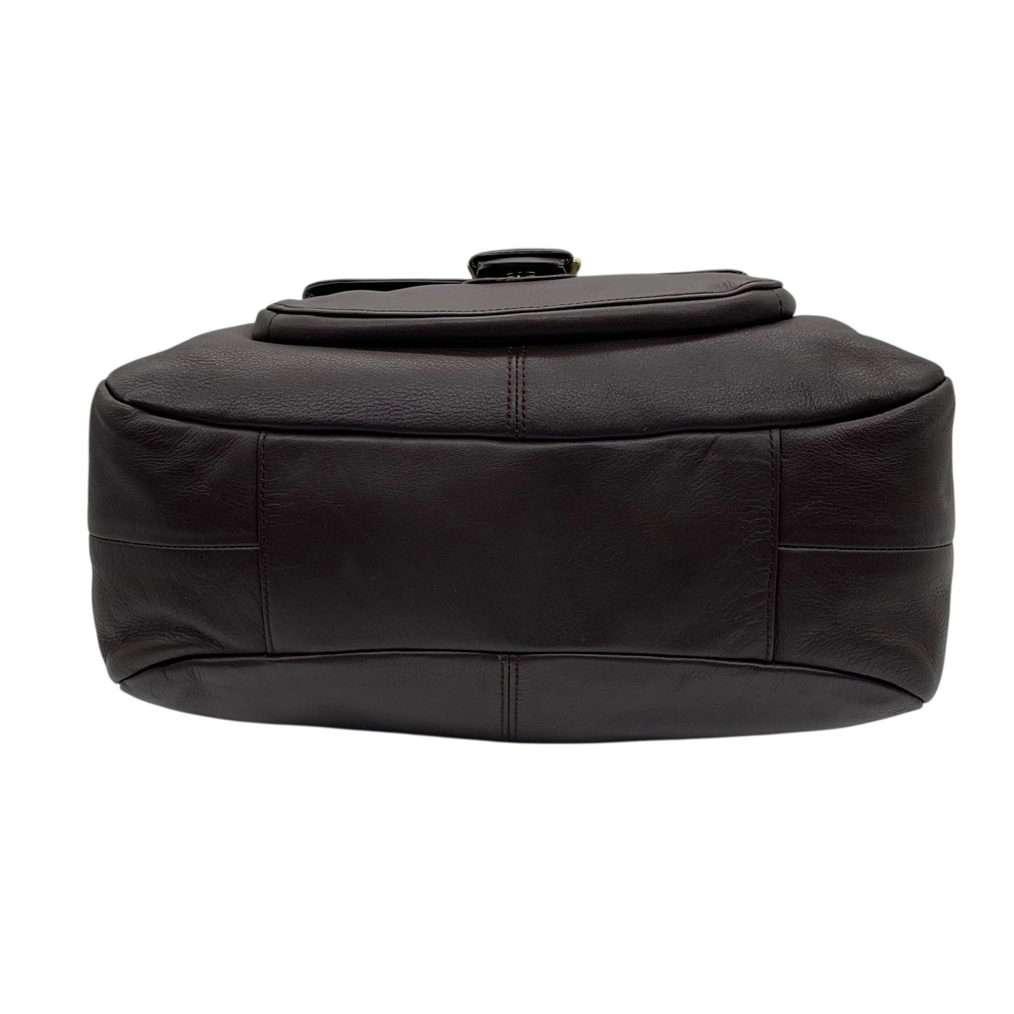 コーチ COACH ハンドバッグ キャンベル F24686 ダークブラウン オールレザー ベルトデザイン ゴールド金具 斜め掛け可 レディース U17