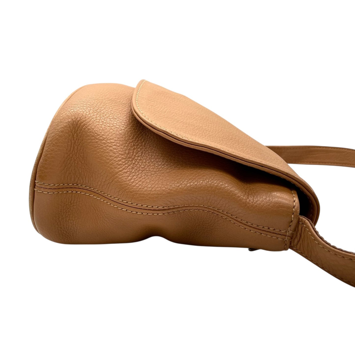 コーチ COACH ショルダーバッグ メッセンジャーバッグ キャメル ブラウン オールレザー シボ革 ゴールド金具 USA製 オールドコーチ ヴィンテージ 斜め掛け可 レディース U17