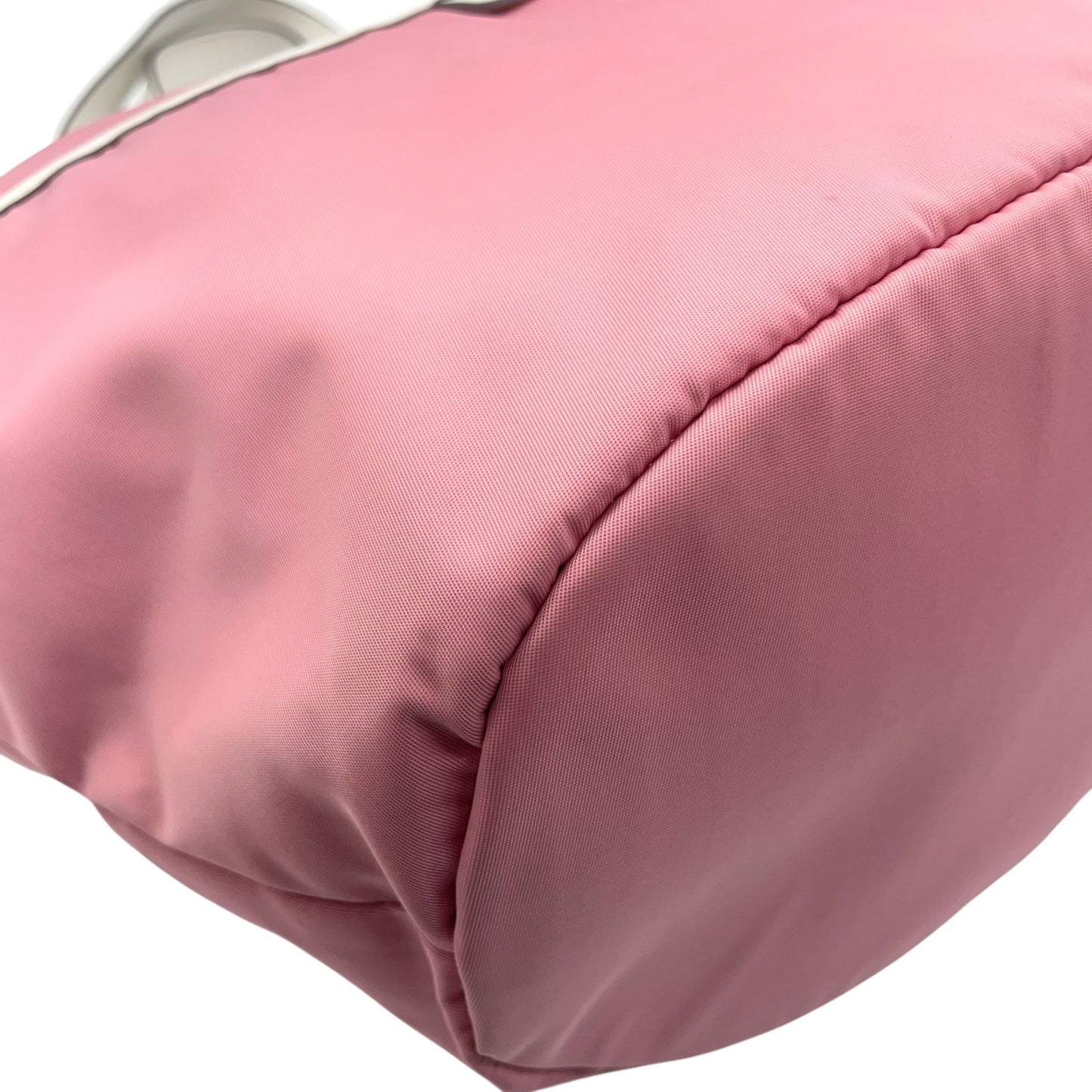 アニエスベー agnès b. VOYAGE トートバッグ ピンク 白 ホワイト ナイロン レザー 大容量 軽量 シンプルデザイン U17