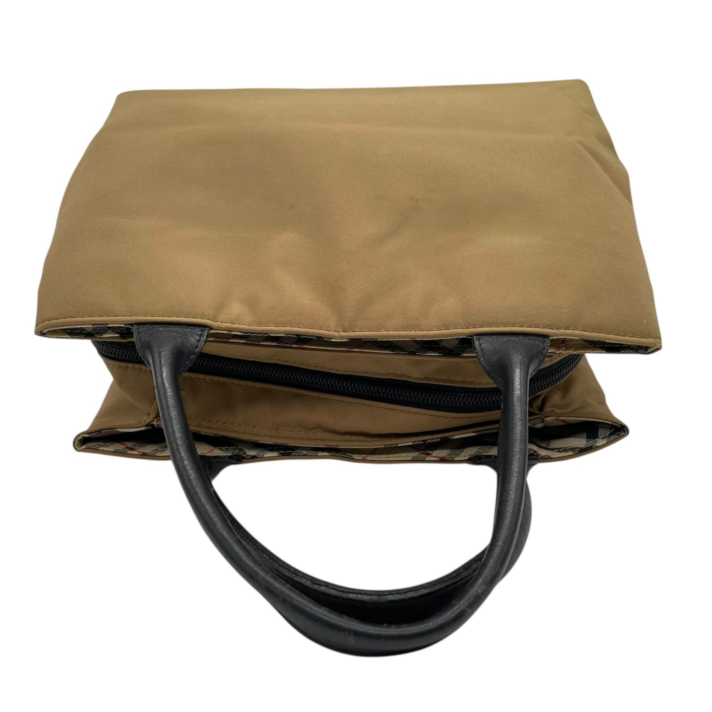 BURBERRY BLUE LABEL バーバリー ブルーレーベル ハンドバッグ ノバチェック ベージュ ブラック ナイロン×レザー シルバー金具 トート レディース U14