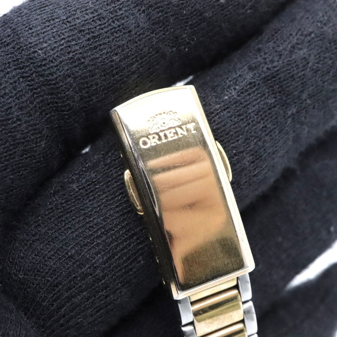 【美品】 ORIENT オリエント ガーディアン 自動巻き 腕時計 NQ1V-U0 オレンジ ゴールド ツートン ステンレススチール レディース G8