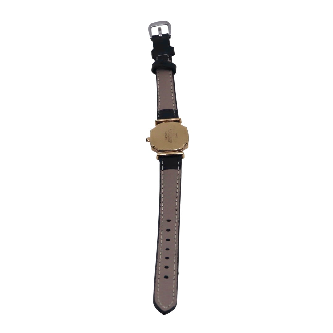 【稼働品/新品ベルト】シチズン エクセラ 腕時計 2200-221389 レディース クオーツ アナログ ローマンインデックス ブラック文字盤 ゴールド GP レザー ドレスウォッチ クラシック エレガント ヴィンテージ G9