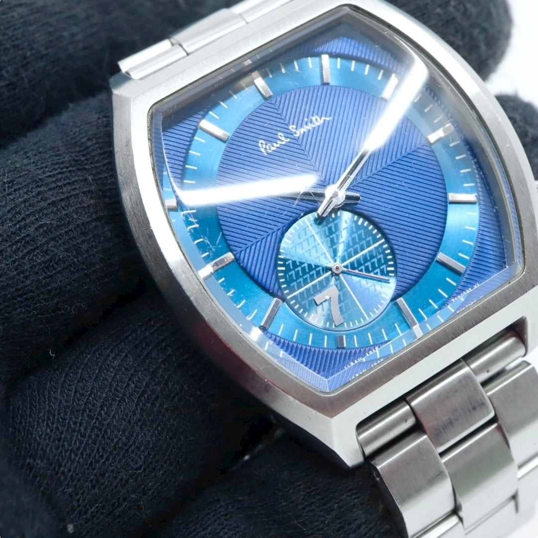 ポールスミス Paul Smith 腕時計 メンズ クォーツ ブルー文字盤 トノー型 シルバー SS 1045-T019421 アナログ ウォッチ ビジネス カジュアル 通勤 通学 クラシック 上品 エレガント スタイリッシュ ドレスウォッチ 高級感 G10