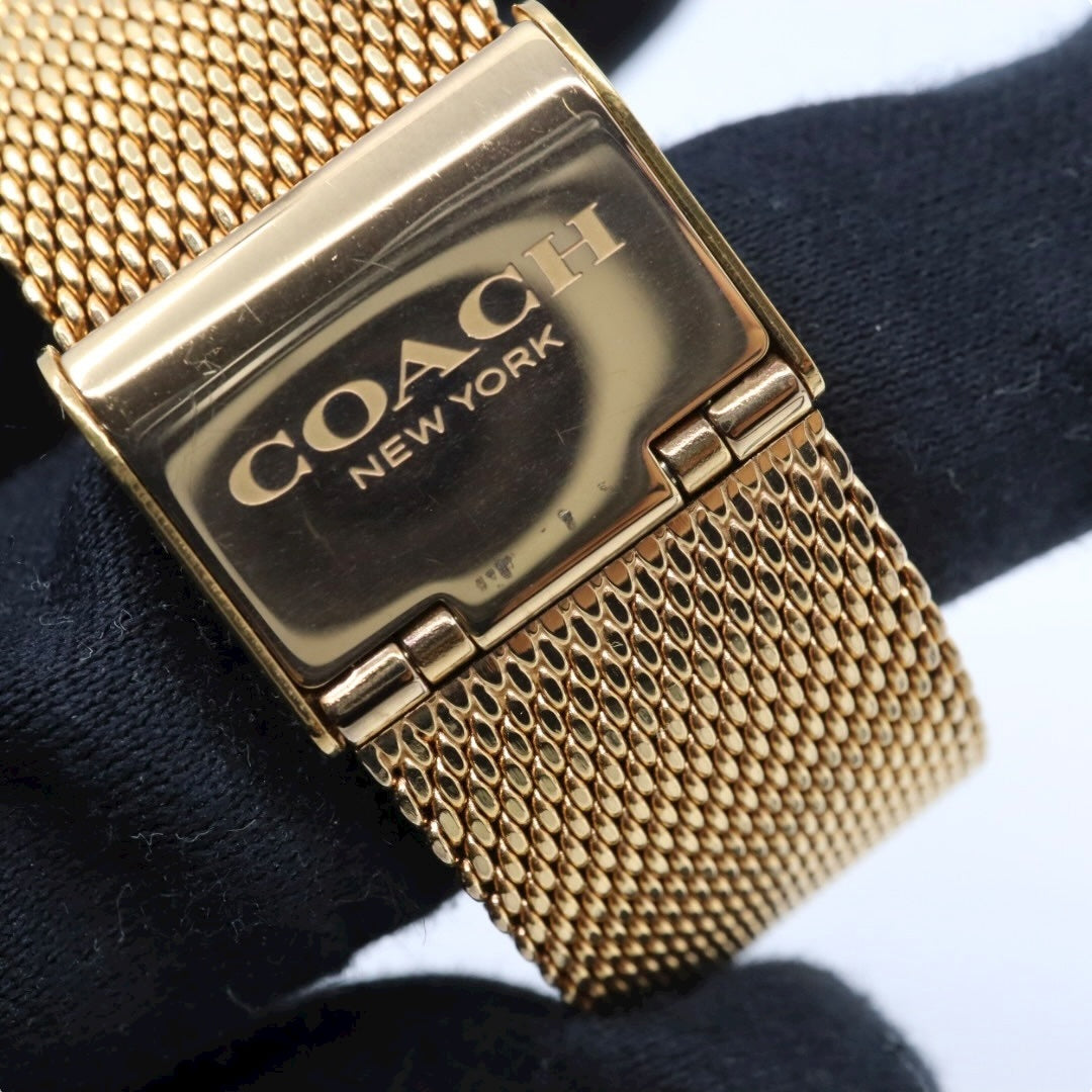 コーチ COACH 腕時計 レディース クォーツ ペリー Perry ゴールド メッシュベルト CA.120.7.34.1710 アナログ ウォッチ ホースアンドキャリッジ 馬車ロゴ エレガント 上品 モダン クラシック 美品 ほぼ新品 希少 G10
