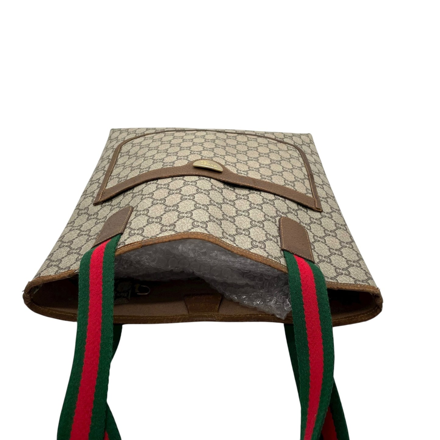GUCCI グッチ シェリーライン GGプラス トートバッグ ビンテージ オールドグッチ PVC レザー 伝統ウェブデザイン 縦型トート d7