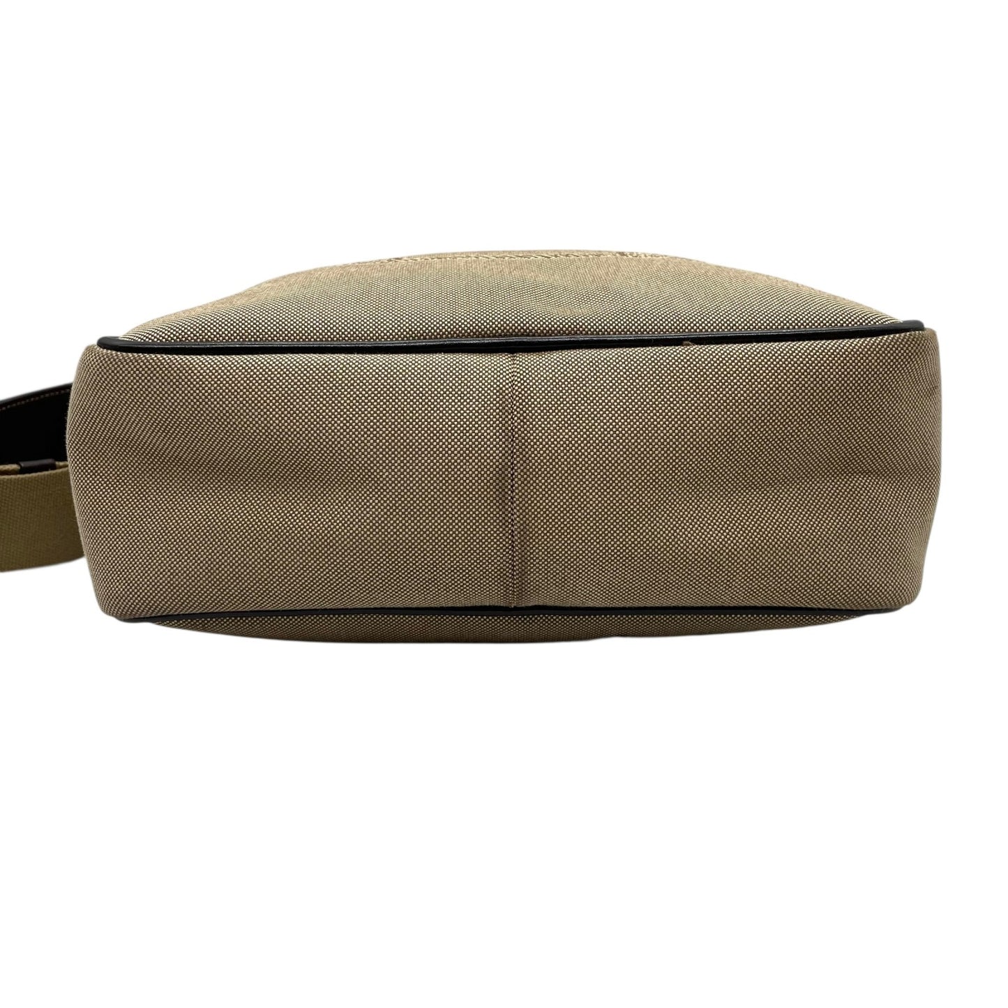 美品 PRADA プラダ ショルダーバッグ ジャガード VA0644 キャンバス レザー ベージュ ブラウン シルバー金具 斜め掛け可 クロスボディ ロゴ メンズ レディース Q