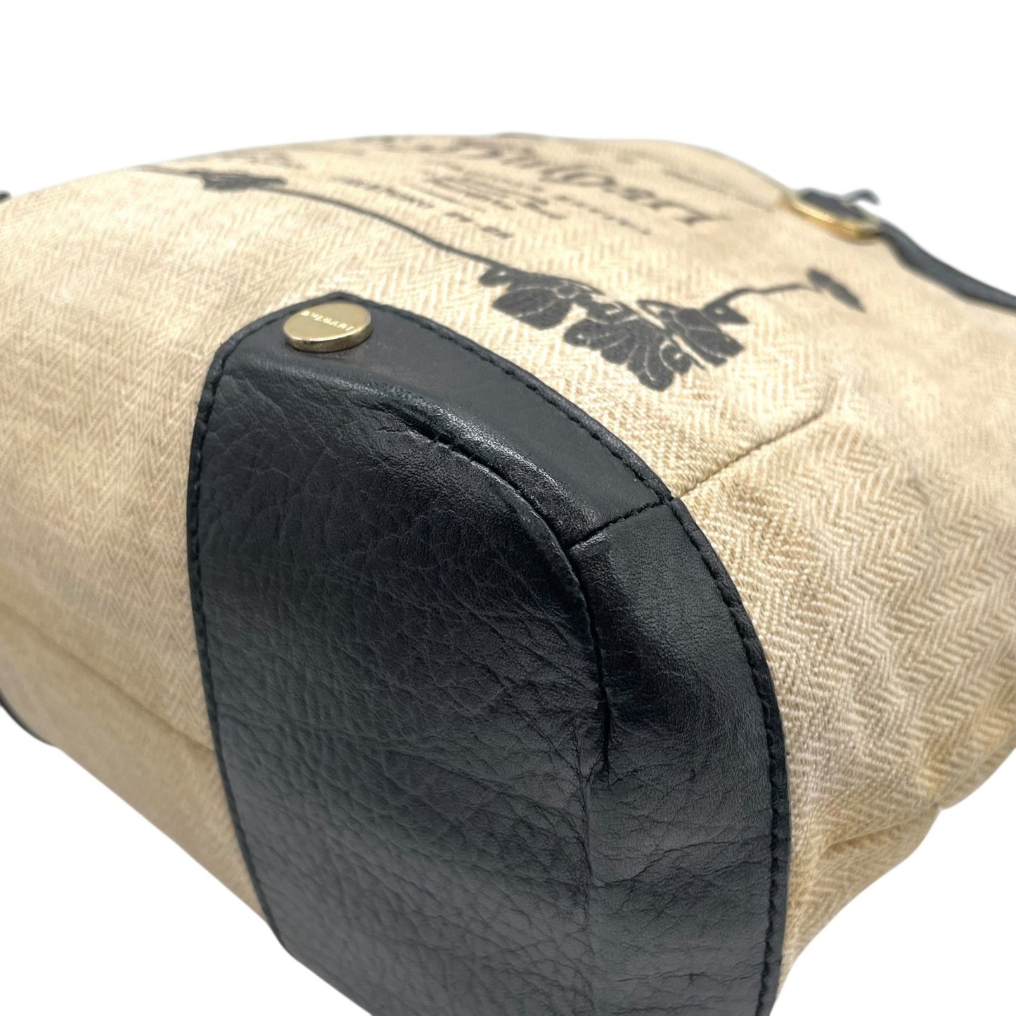 BVLGARI ブルガリ コレツィオーネ 2WAY ハンドバッグ トートバッグ ショルダーバッグ ロゴ キャンバス レザー ベージュ 黒 ブラック ゴールド金具 斜め掛け可 メンズ レディース K3