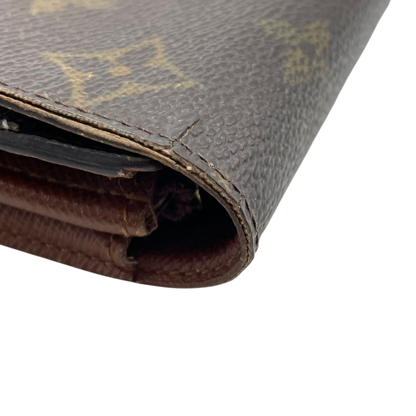 LOUIS VUITTON ルイヴィトン モノグラム ポシェット ポルトモネ クレディ 長財布 二つ折り ファスナー M61726 茶 ブラウン PVC レザー メンズ レディース W3