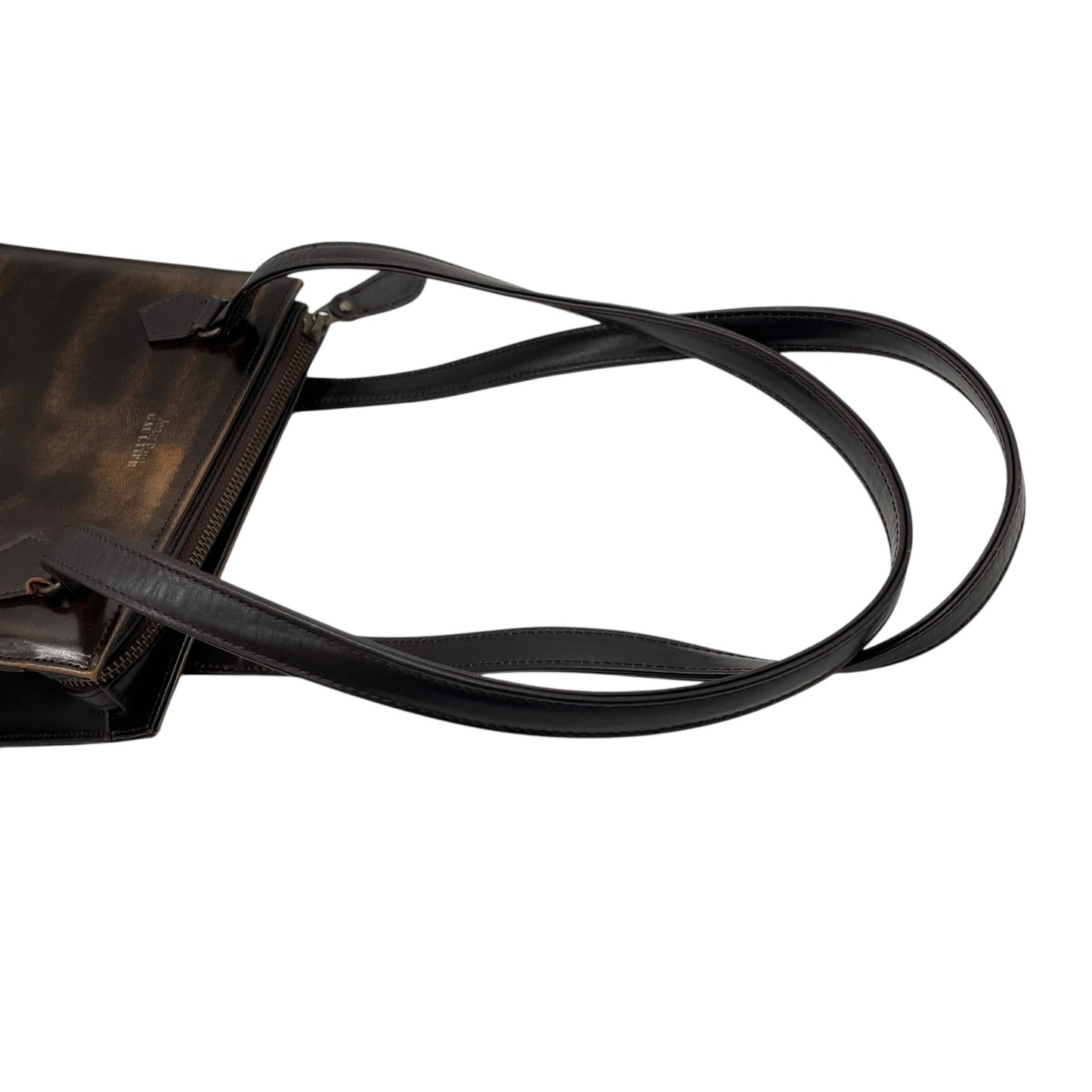 入手困難 Jean Paul GAULTIER ジャンポールゴルチエ ハンドバッグ レザー 本革 ブラウン 茶 ゴールド金具 ワンショルダー 肩掛け可 スクエア型 メンズ レディース K5