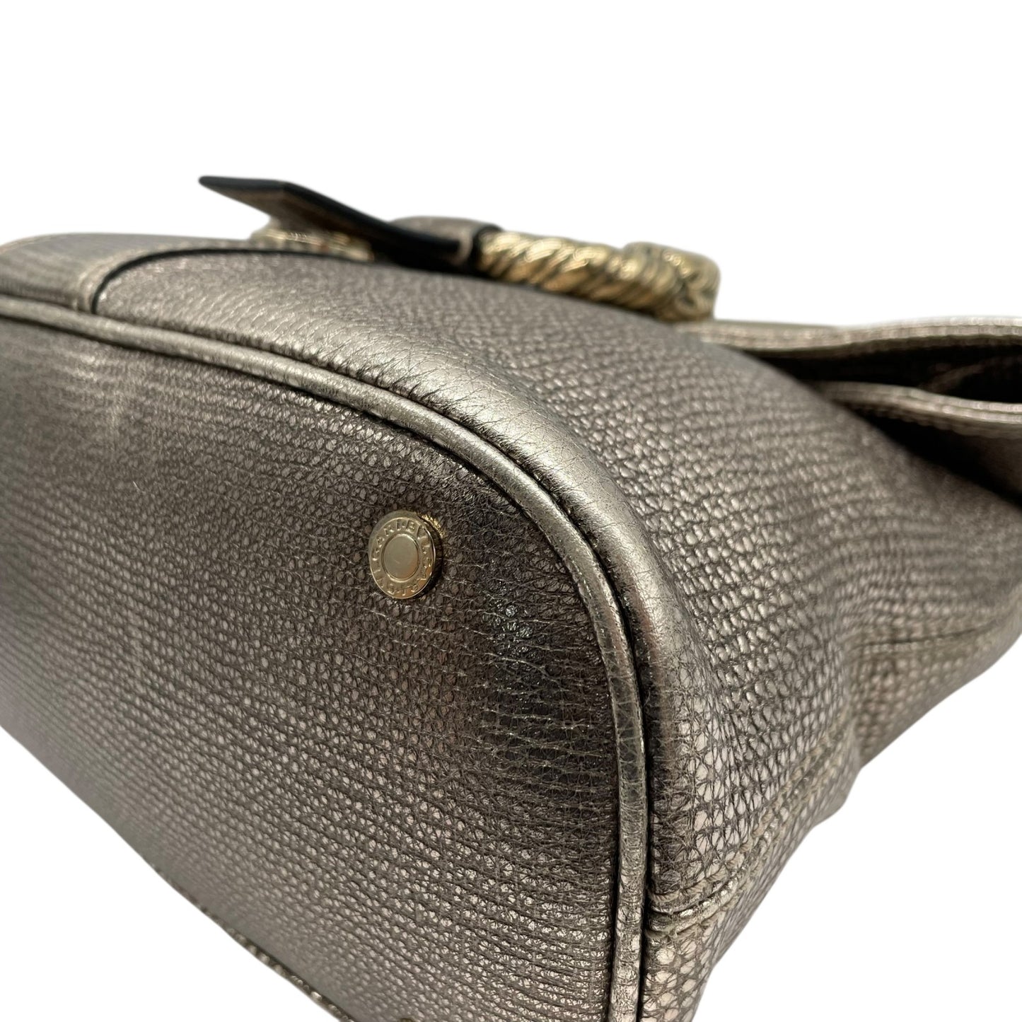 美品 BVLGARI ブルガリ レオーニ 2way ハンドバッグ ショルダーバッグ シルバー 本革 レザー レディース 希少モデル ブランドバッグ 鞄 A