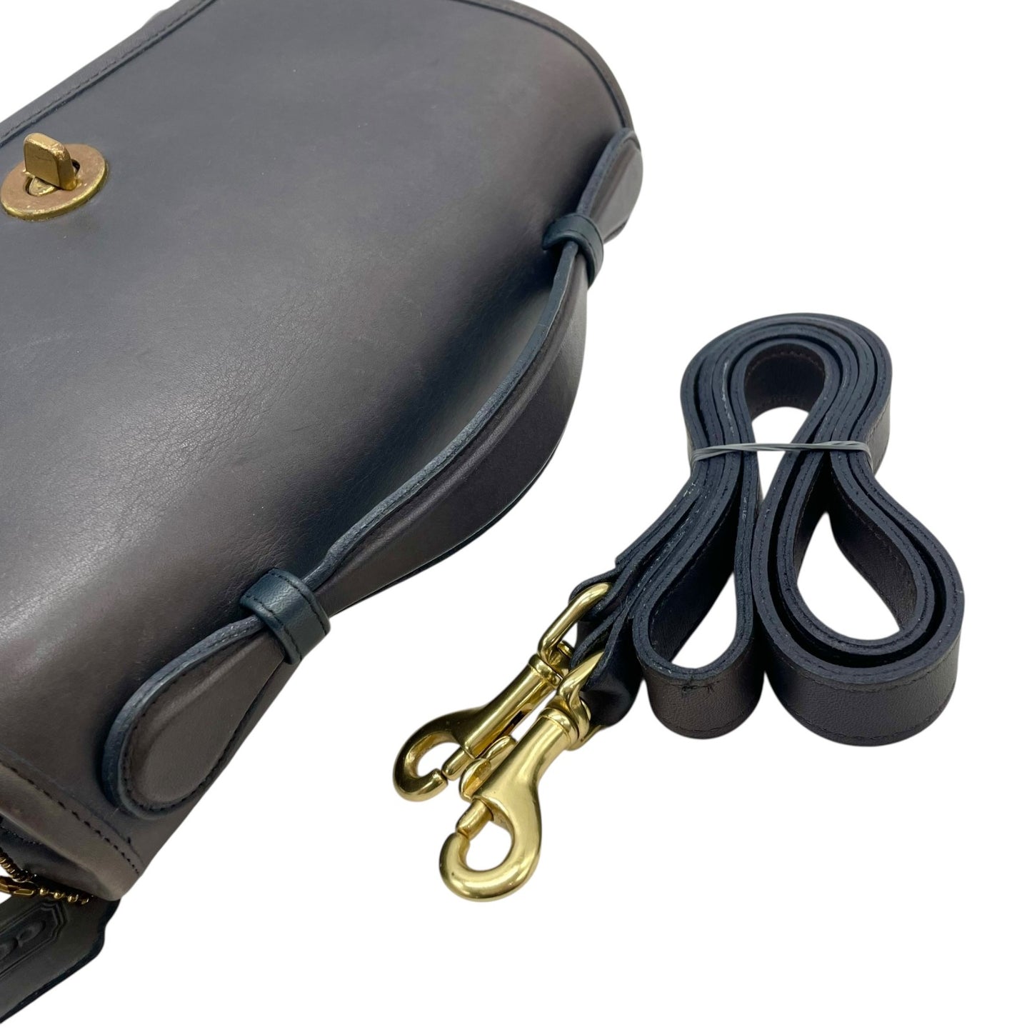 COACH オールドコーチ 2WAY ハンドバッグ ショルダーバッグ 紺 ネイビー オールレザー ターンロック ゴールド金具 クロスボディ 斜め掛け レディース S84