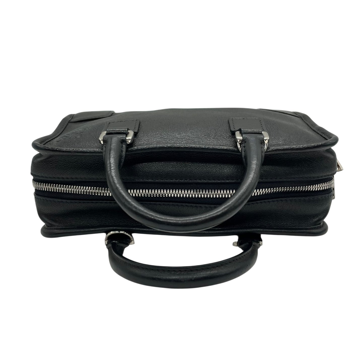 Authentic LOEWE Amazona 2WAY Handbag Shoulder Bag Black Leather Anagram