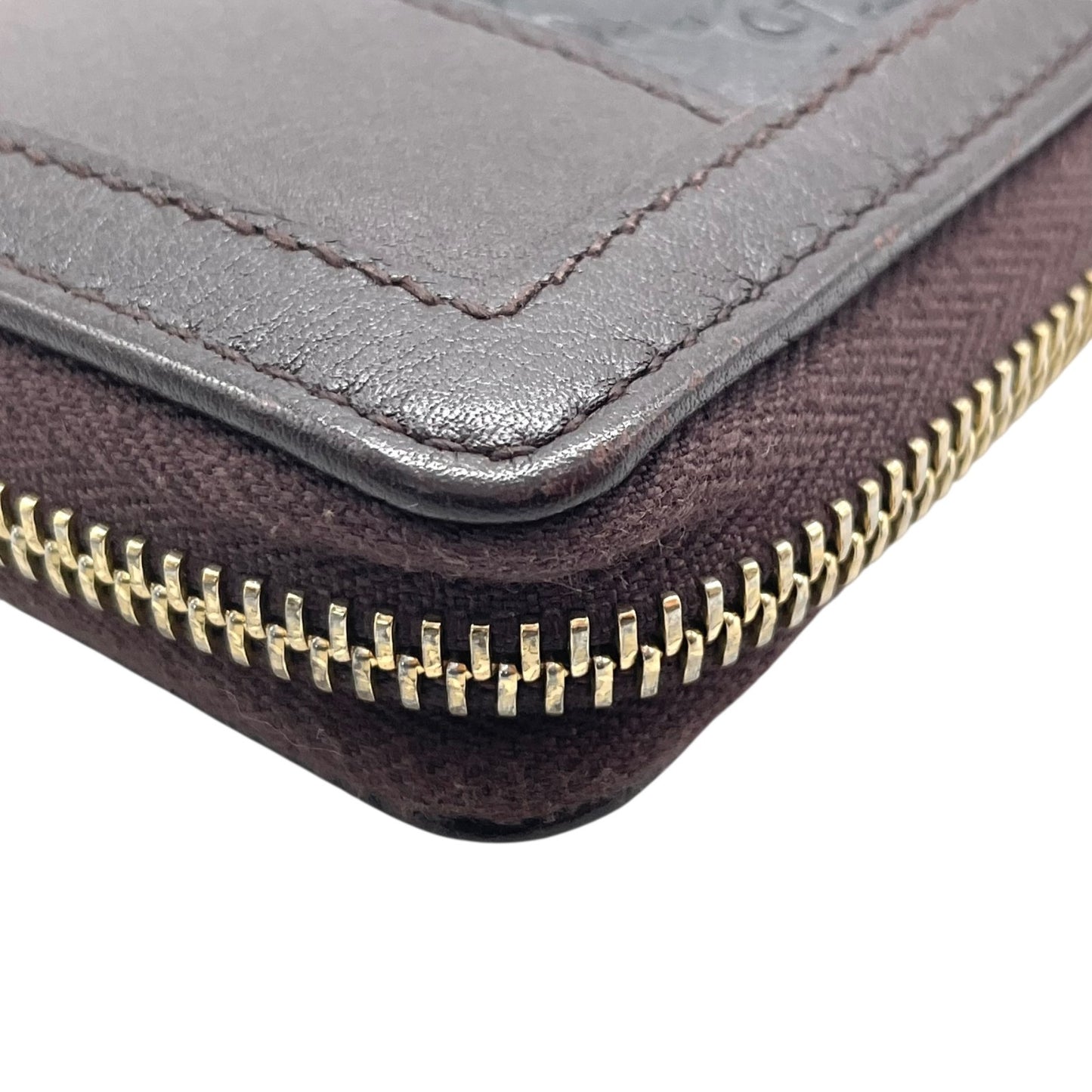 Authentic GUCCI Long Wallet Guccissima Black Brown Bicolor Leather Gold Interlocking G