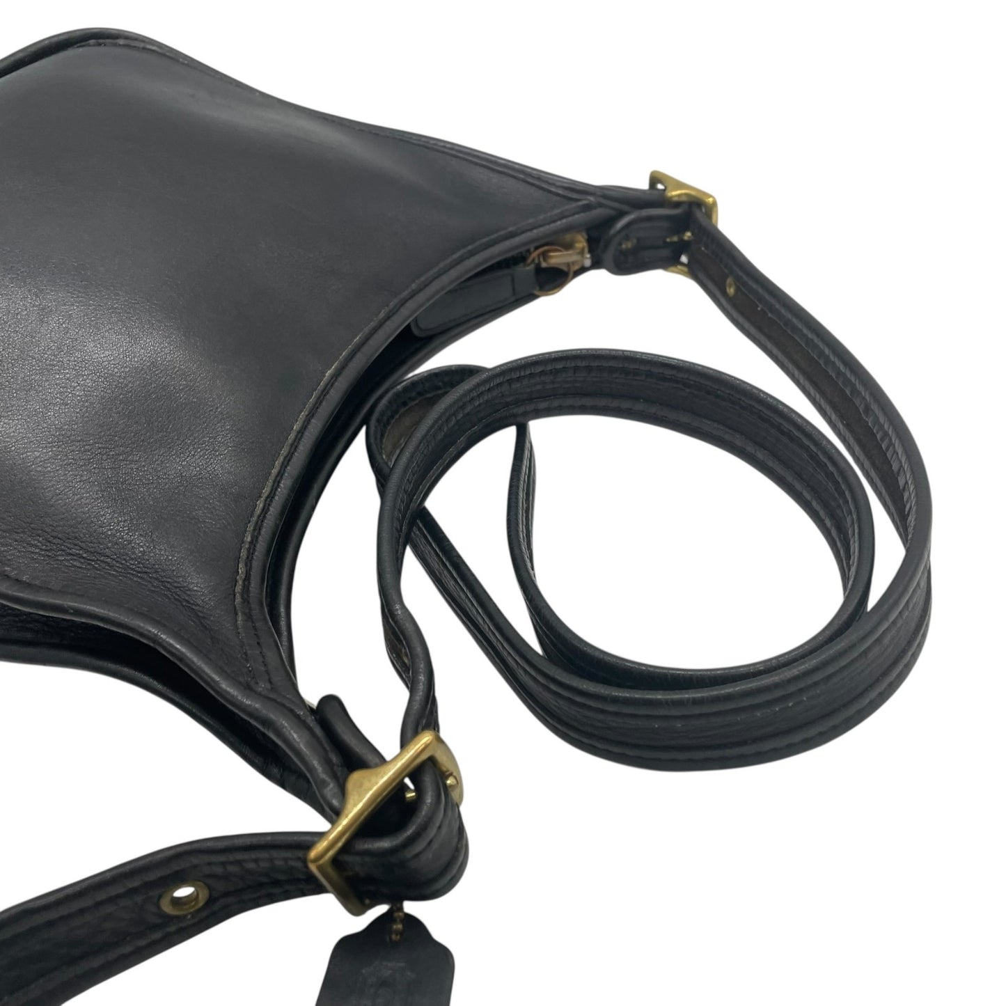 希少 90's OLD COACH オールドコーチ 9950 ショルダーバッグ マシューヒーリー ゴールド金具 黒 ブラック ユニセックス ヴィンテージ 斜め掛け レザー A1