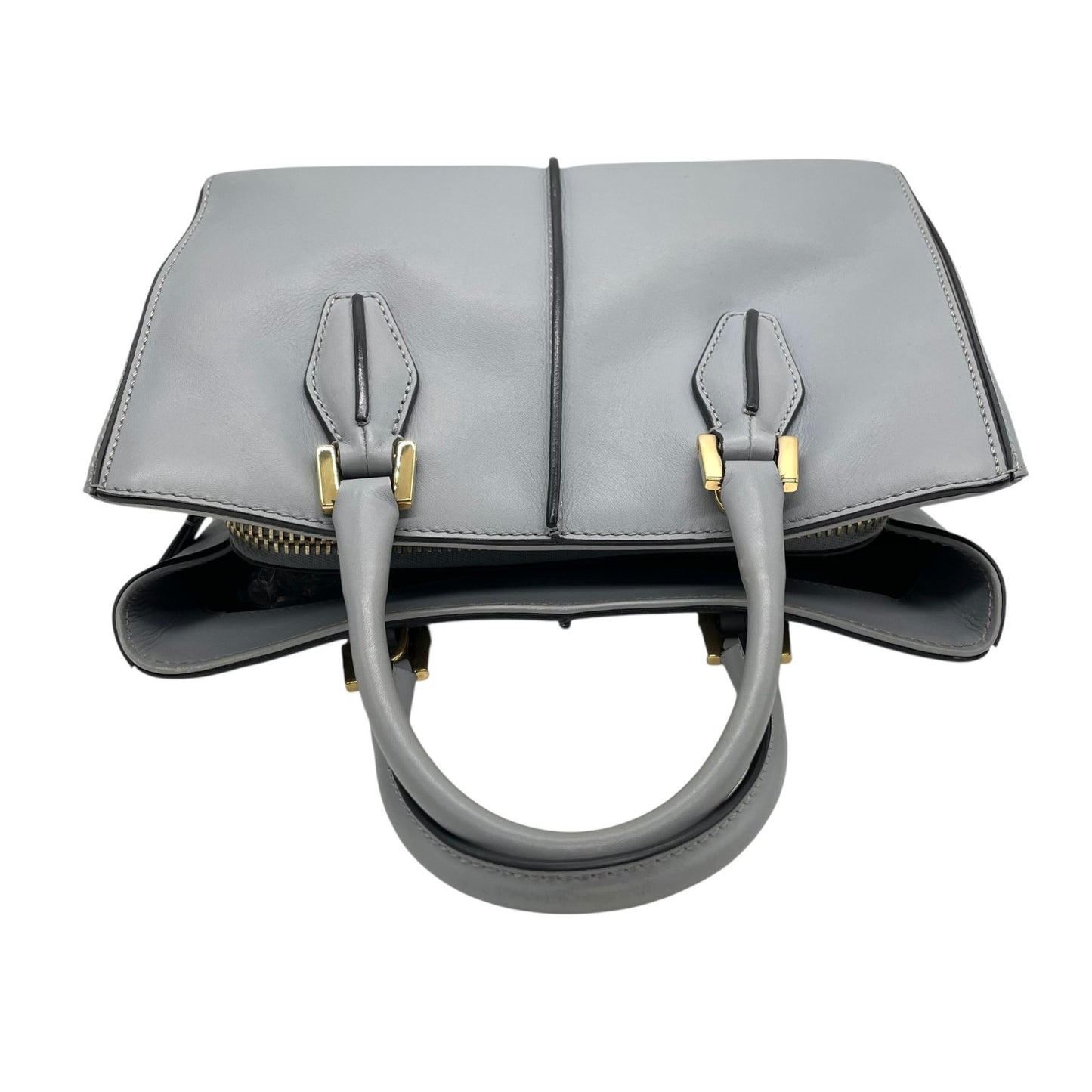 極美品 トッズ TOD'S Dキューブ スモール Dバッグ 2WAY ハンドバッグ ショルダーバッグ ミニボストン 肩掛け 斜め掛け グレーブルー 青 グレー 本革 レザー レディース A