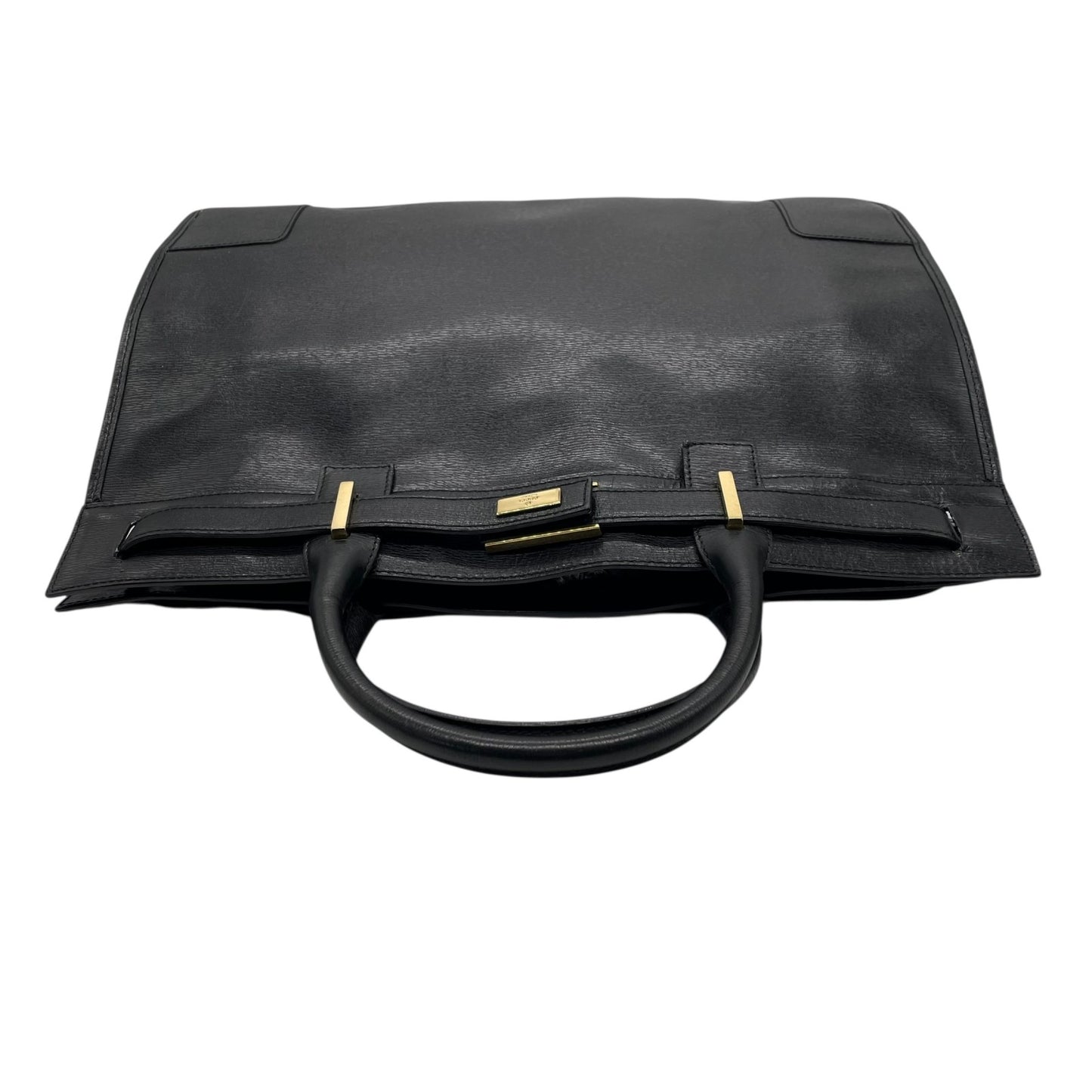 美品 GUCCI グッチ レザー ビジネスバッグ ブラック ゴールド金具 A4収納可 ハンドバッグ メンズ レディース 正規品 D