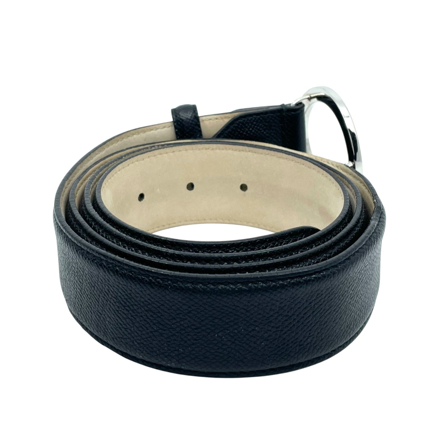 BVLGARI ブルガリ ベルト メンズ 本革 レザー ブラック 黒 サークル ロゴバックル リング シルバー金具 ビーゼロワン 高級 ブランド 紳士 箱付き ギャランティカード M4