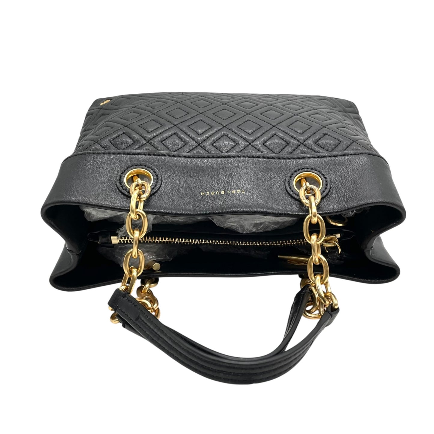 美品 TORY BURCH トリーバーチ フレミング 2WAY ハンドバッグ ショルダーバッグ 黒 ブラック ゴールド金具 レザー キルティング チェーンハンドル 斜め掛け可 レディース C