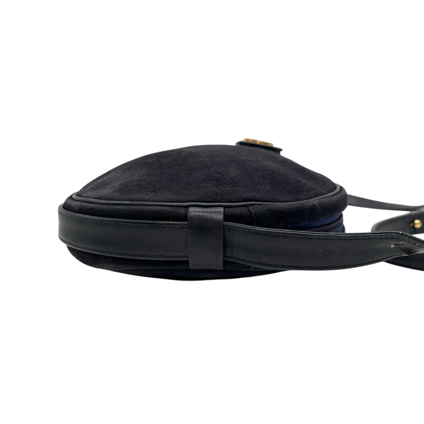 Christian Dior クリスチャンディオール ショルダーバッグ サコッシュ ネイビー 紺色 スエード×レザー Diorロゴ ゴールド金具 クロスボディ ヴィンテージ K10