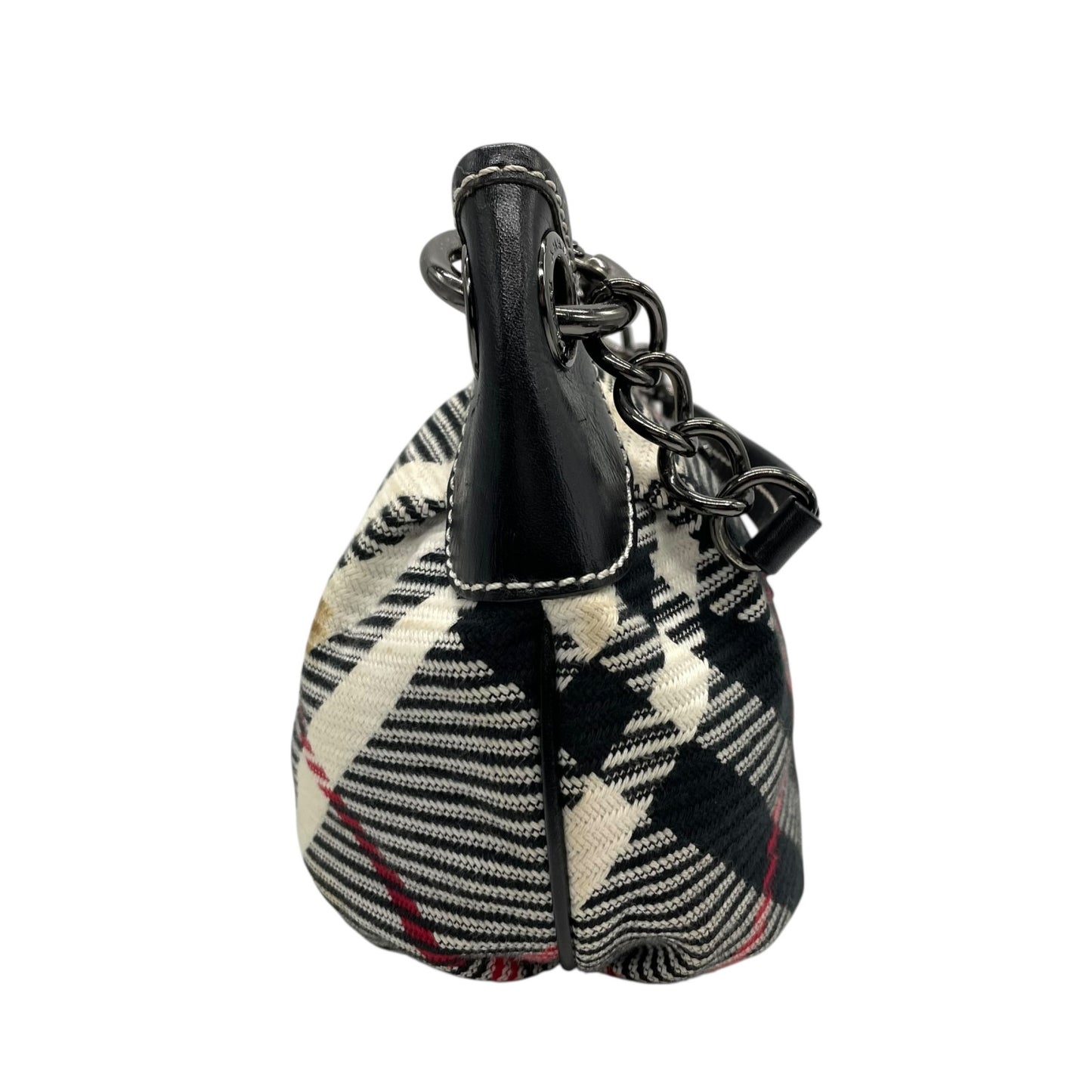 バーバリーブルーレーベル BURBERRY BLUE LABEL チェック柄 ワンショルダー ショルダーバッグ ハンドバッグ 2WAY ブラック 黒 キャンバス×レザー C4