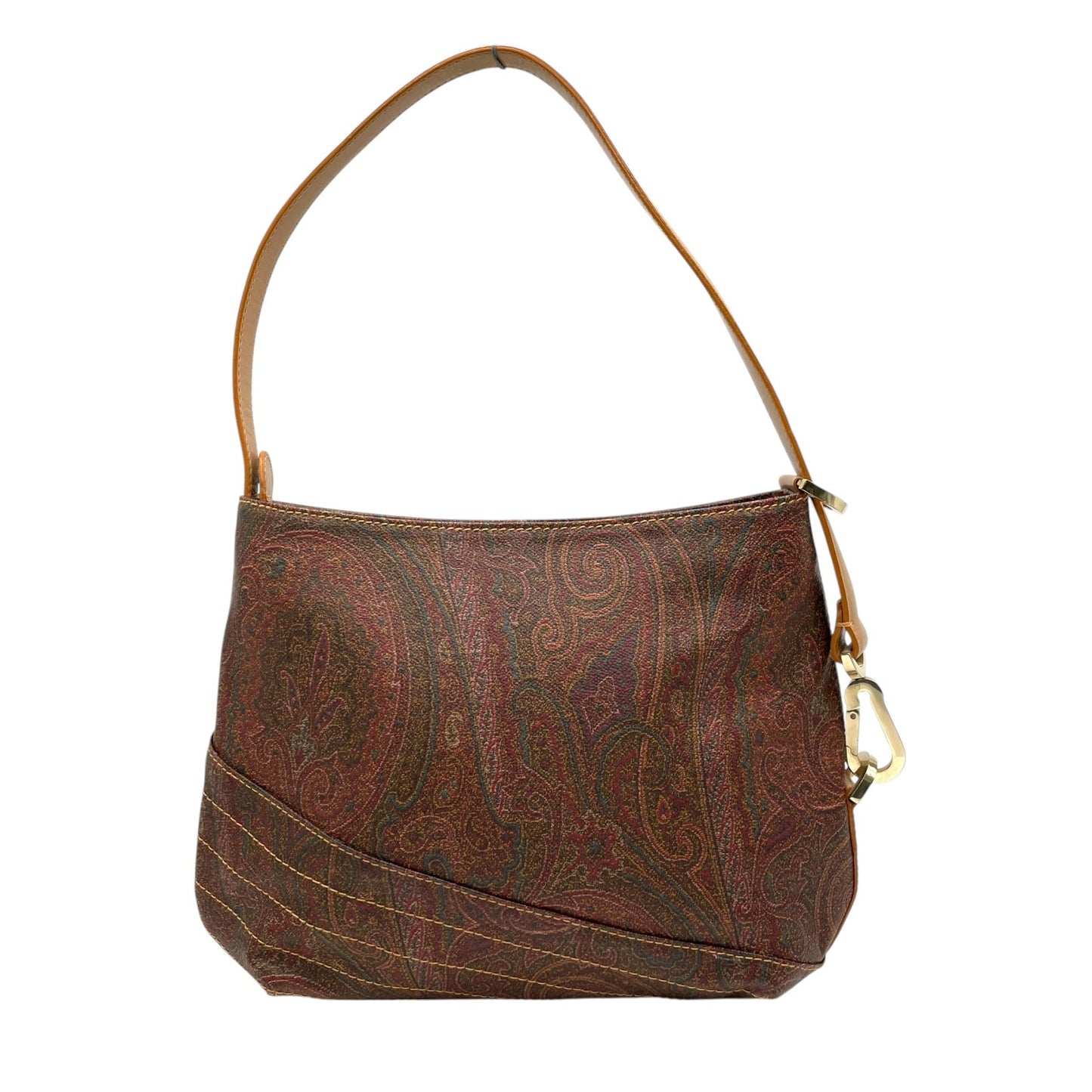 美品 エトロ ETRO ペイズリー柄 ショルダーバッグ ワンショルダー レザー ブラウン 茶色 ヴィンテージ バッグ レディース K6