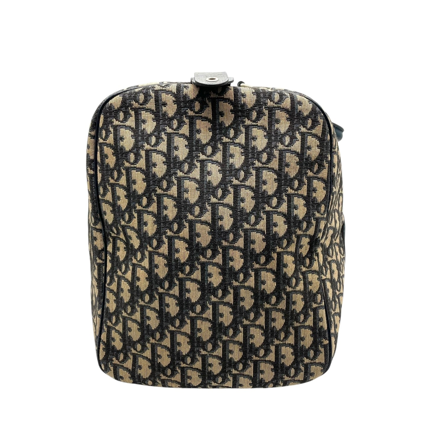 Christian Dior クリスチャンディオール トロッター ボストンバッグ 紺 ネイビー ベージュ キャンバス レザー シルバー金具 メンズ レディース ヴィンテージ Z4