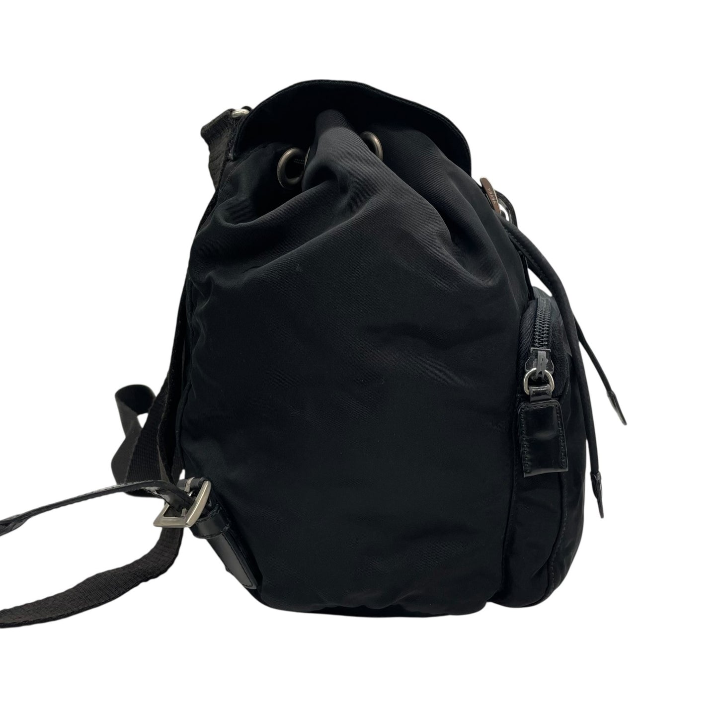 プラダ PRADA ナイロン バックパック リュックサック ブラック 黒 レザーコンビ トライアングルロゴ ヴィンテージ C7