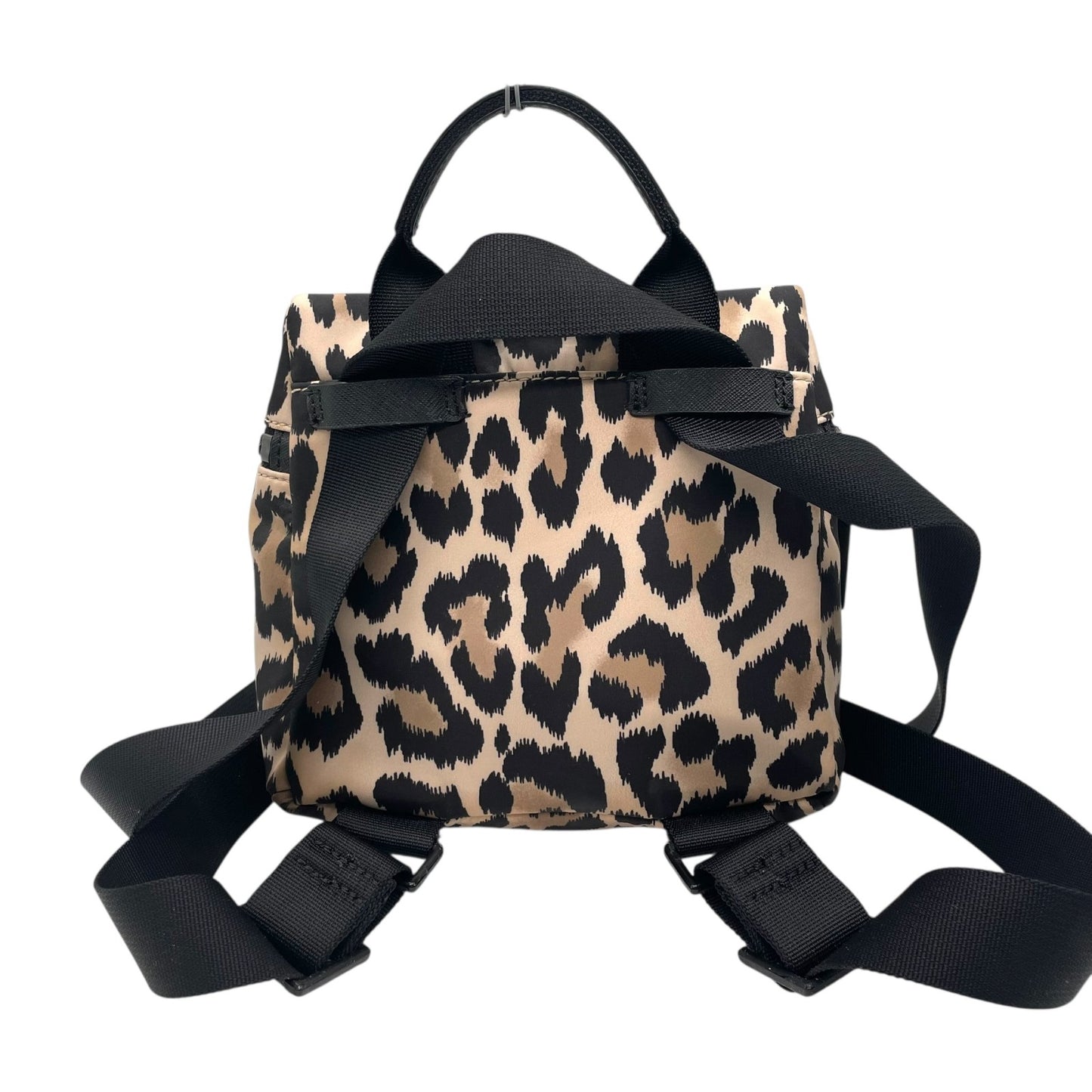 ケイトスペード KATE SPADE リュック レオパード柄 バックパック ベージュ×ブラック 黒 ナイロン レディース U8