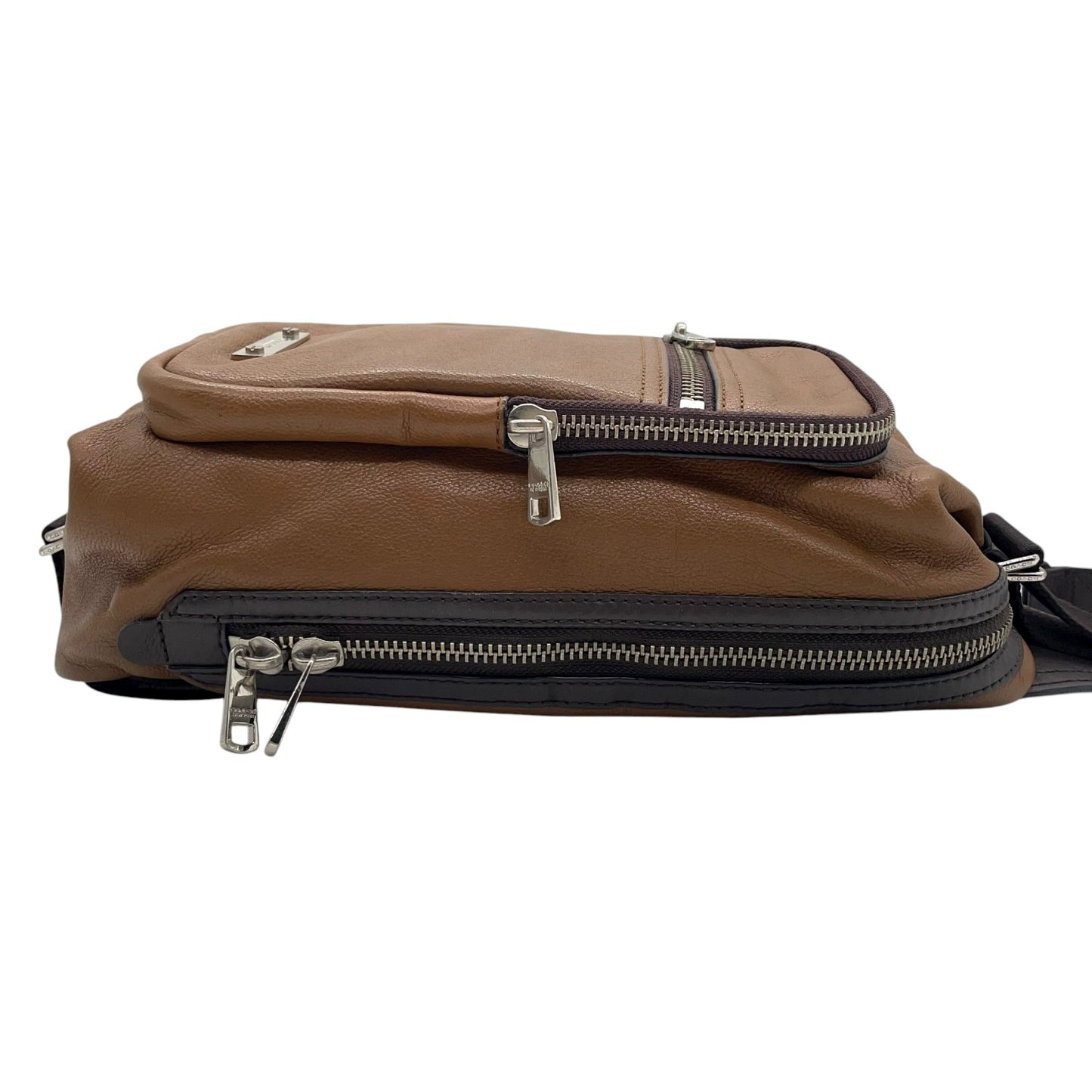 コーチ COACH レザー ボディバッグ ワンショルダー 斜め掛け 茶色 ブラウン シルバー金具 メンズ レディース U2