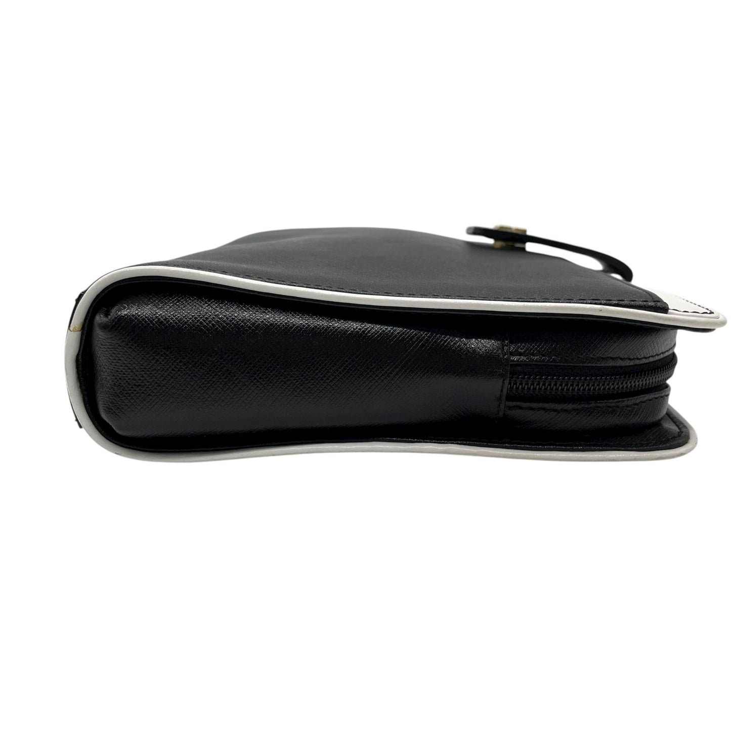 ジバンシィ Givenchy ジバンシー ロゴ金具 クラッチバッグ バイカラー 黒 ブラック 白 ホワイト レザー タッセル フリンジ ヴィンテージ S96