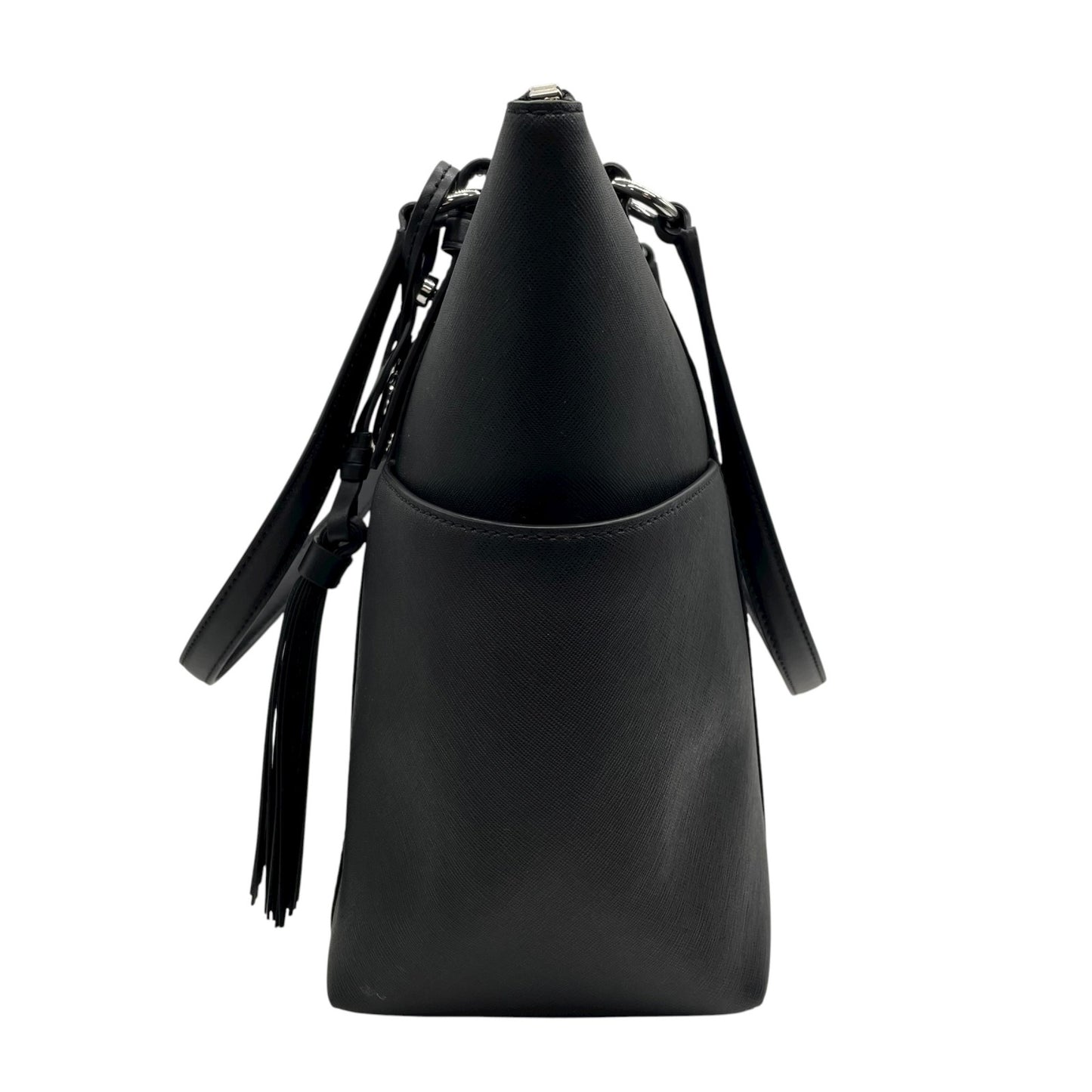 新品同様 美品 マイケルコース MICHAEL KORS トートバッグ ビジネストート レザー 黒 ブラック ロゴチャーム タッセル付き A