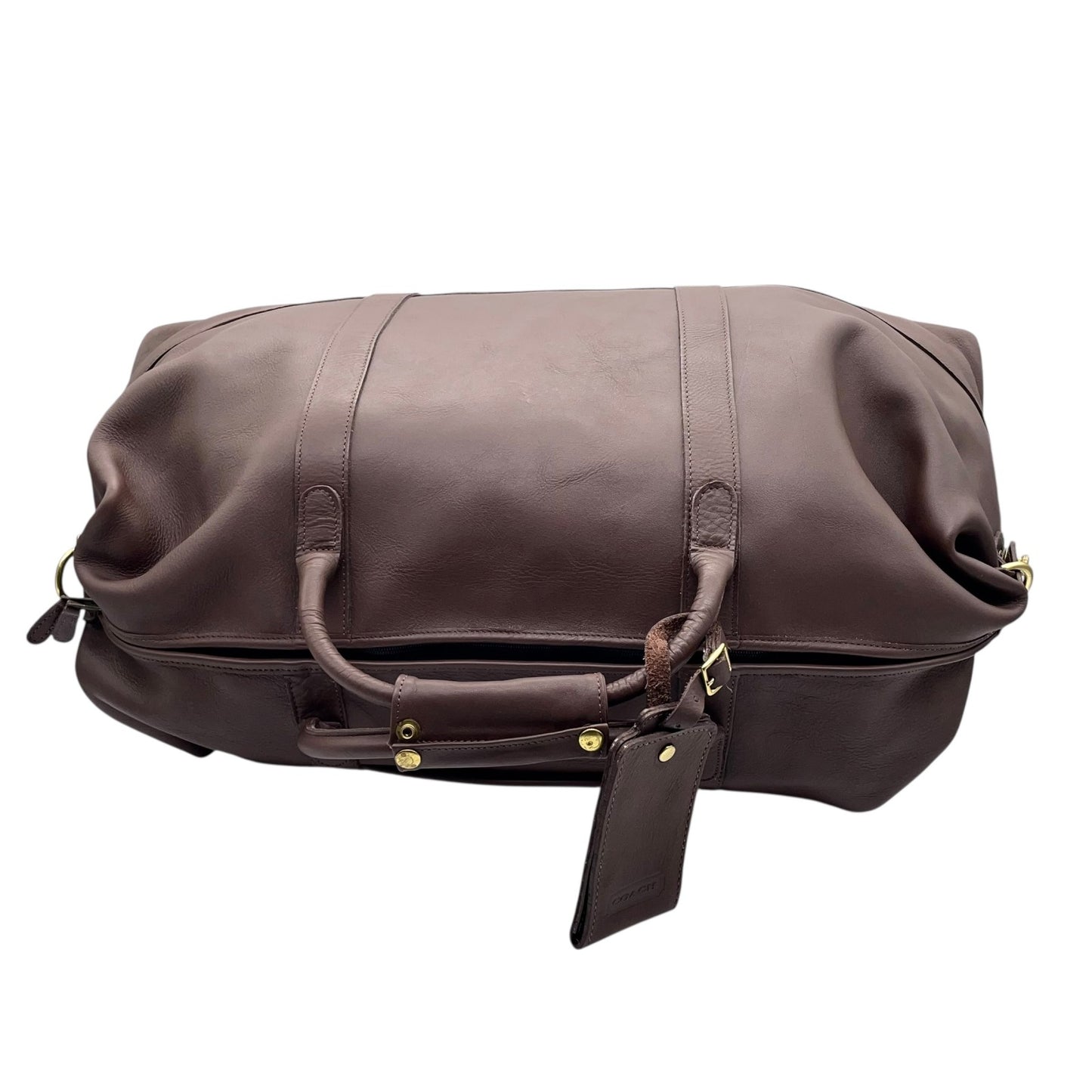 極美品 コーチ COACH レザー ボストンバッグ でかボストン 2WAY ショルダー付き 大容量 旅行 出張 茶色 ブラウン ゴールド金具 X