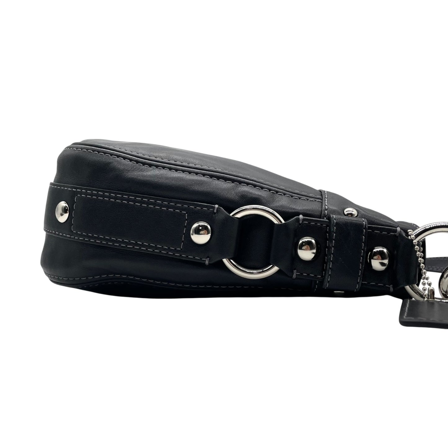 コーチ COACH レザー ショルダーバッグ ワンショルダー 黒 ブラック 2WAY グローブタンレザー シルバー金具 S50