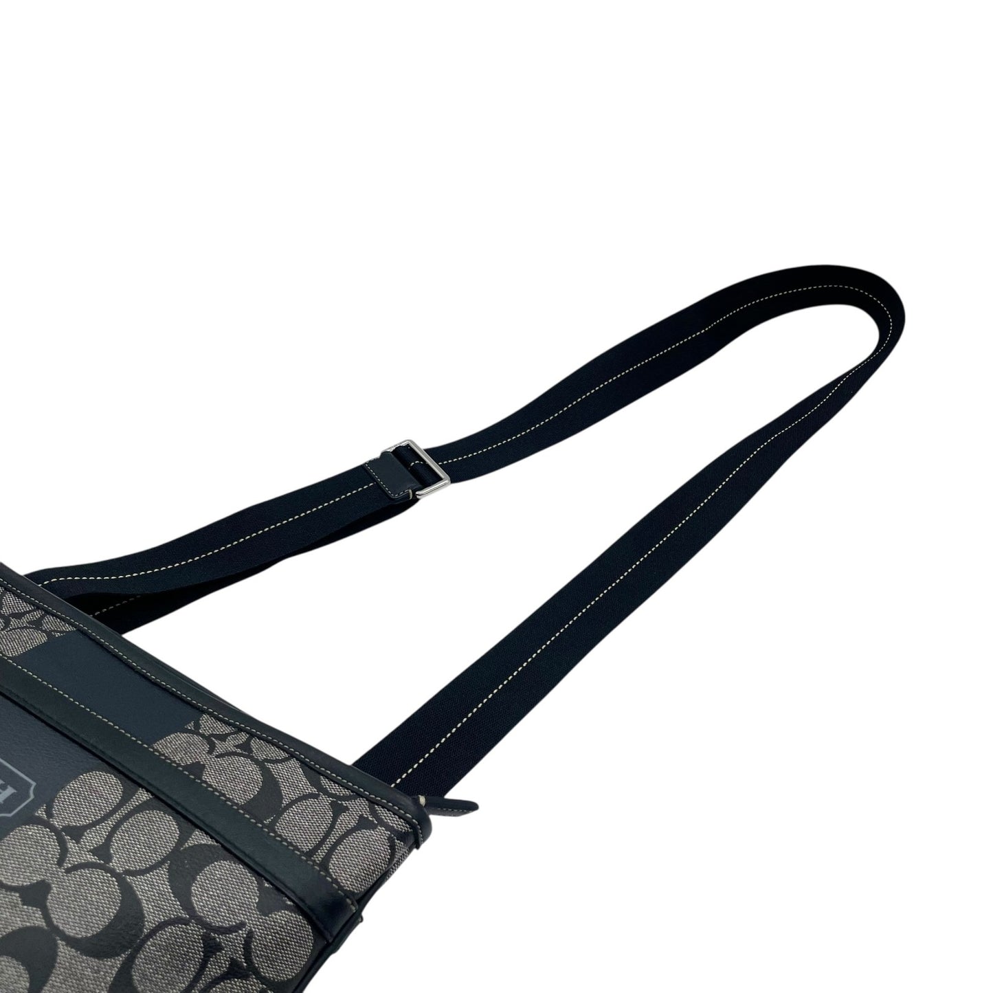 コーチ COACH シグネチャー ショルダーバッグ 黒 ブラック グレー レザー コンビ クロスボディ S50