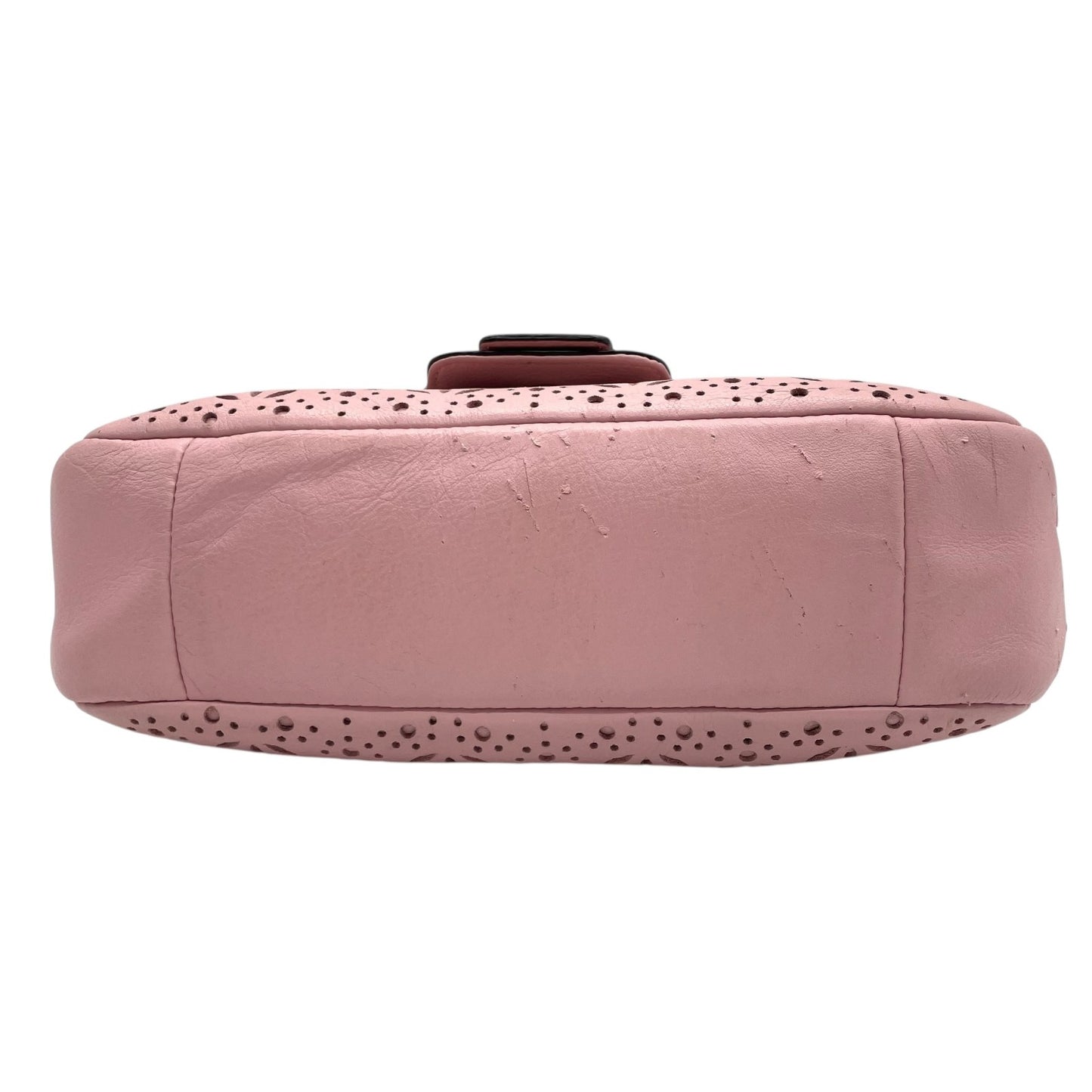 コーチ COACH フラワーカットワーク レザー ワンショルダー ショルダーバッグ ピンク 2WAY シルバー金具 S50