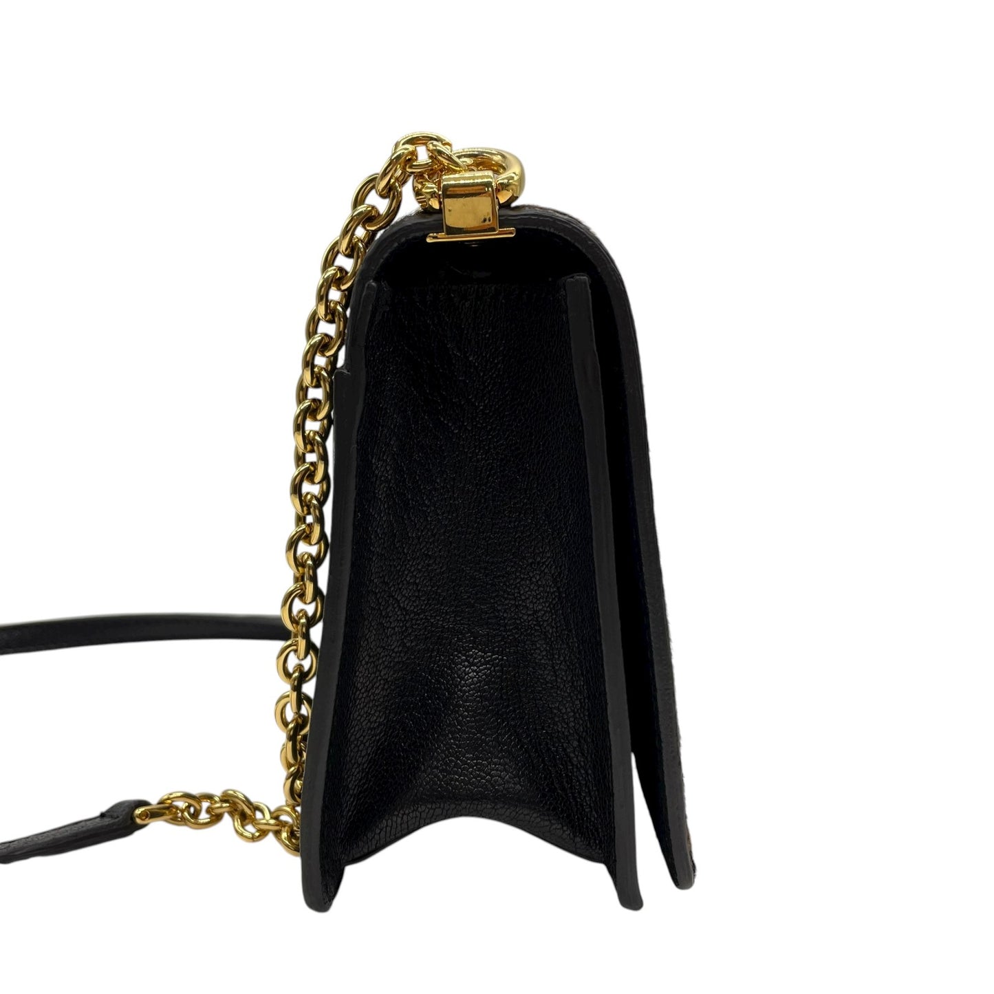 フルラ FURLA ハラコ レザー チェーンショルダーバッグ ゼブラ柄 アニマル柄 茶色 ブラン 金金具 ゴールド金具 ミニバッグ C14